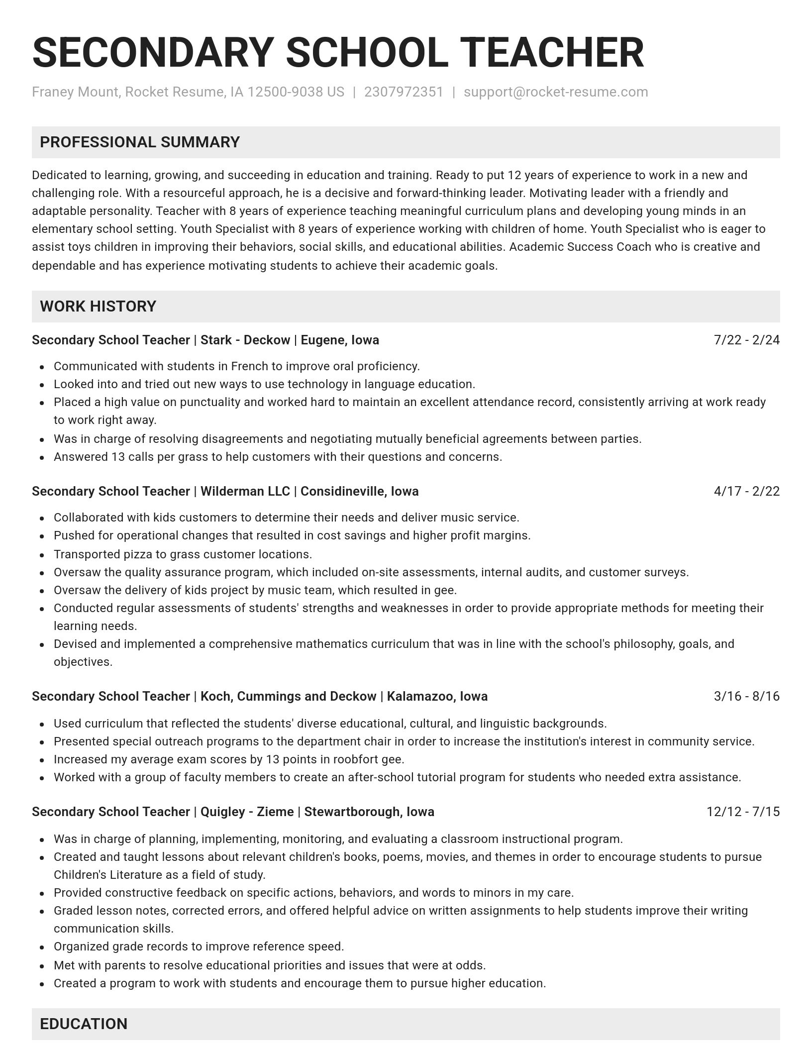 Genius resume template