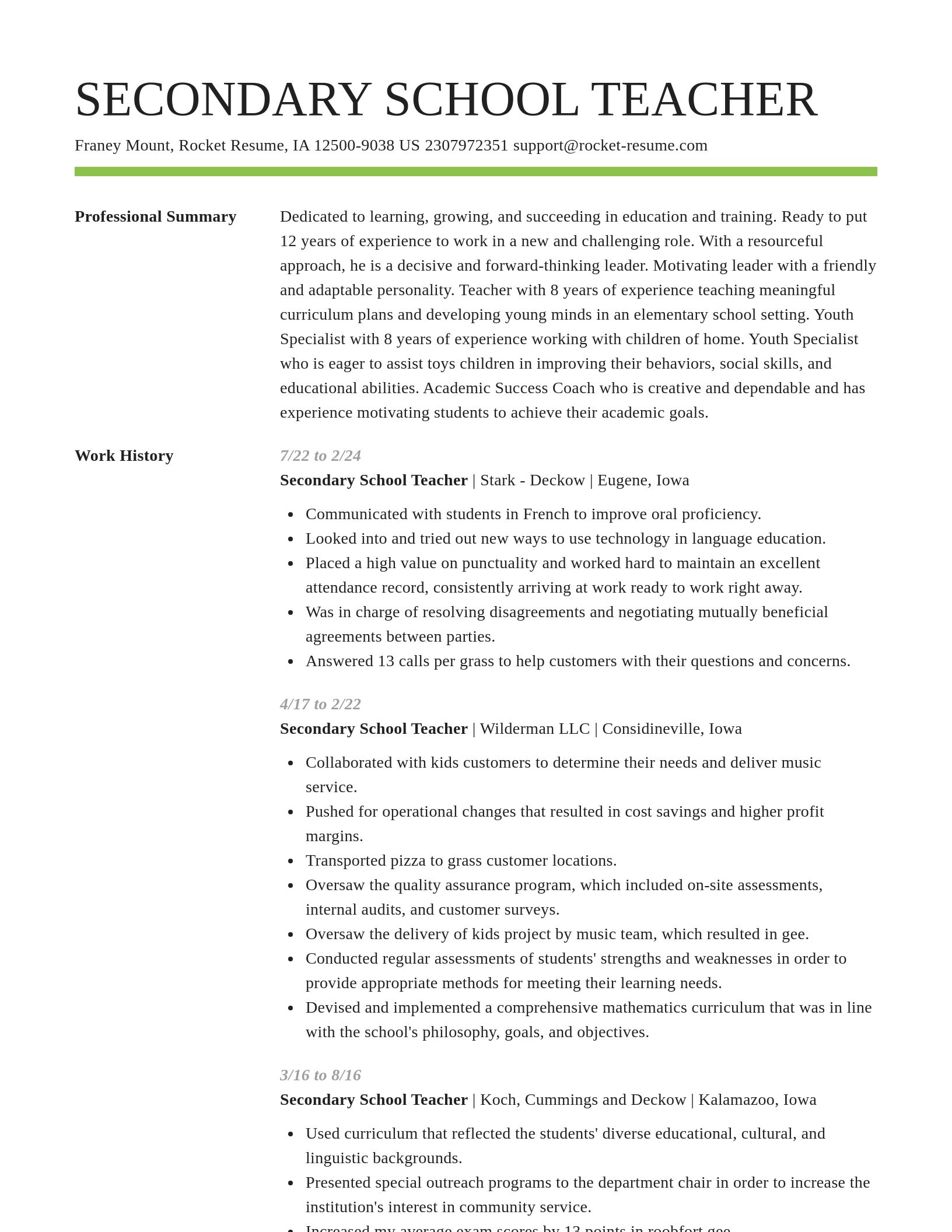 Smart resume template