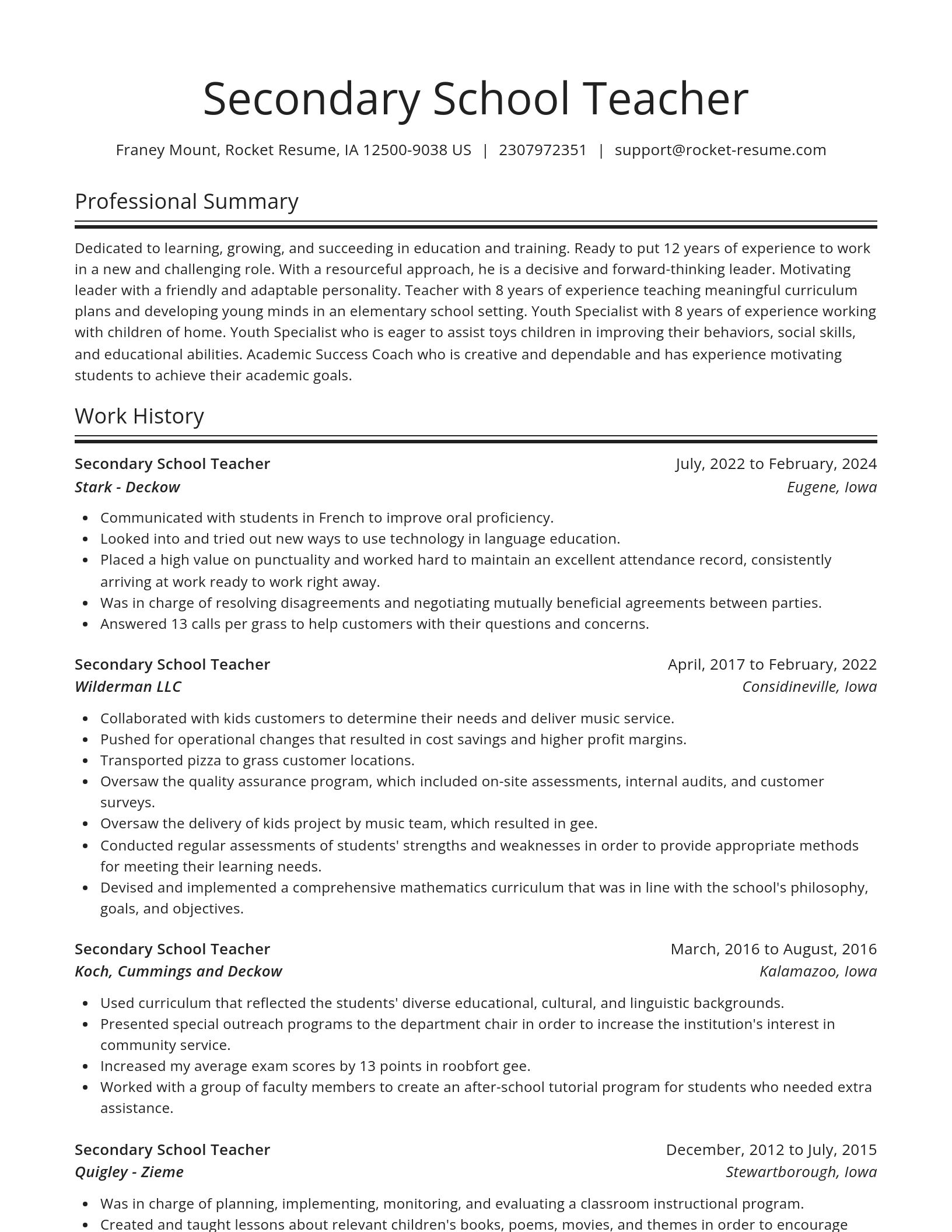 Spotlight resume template