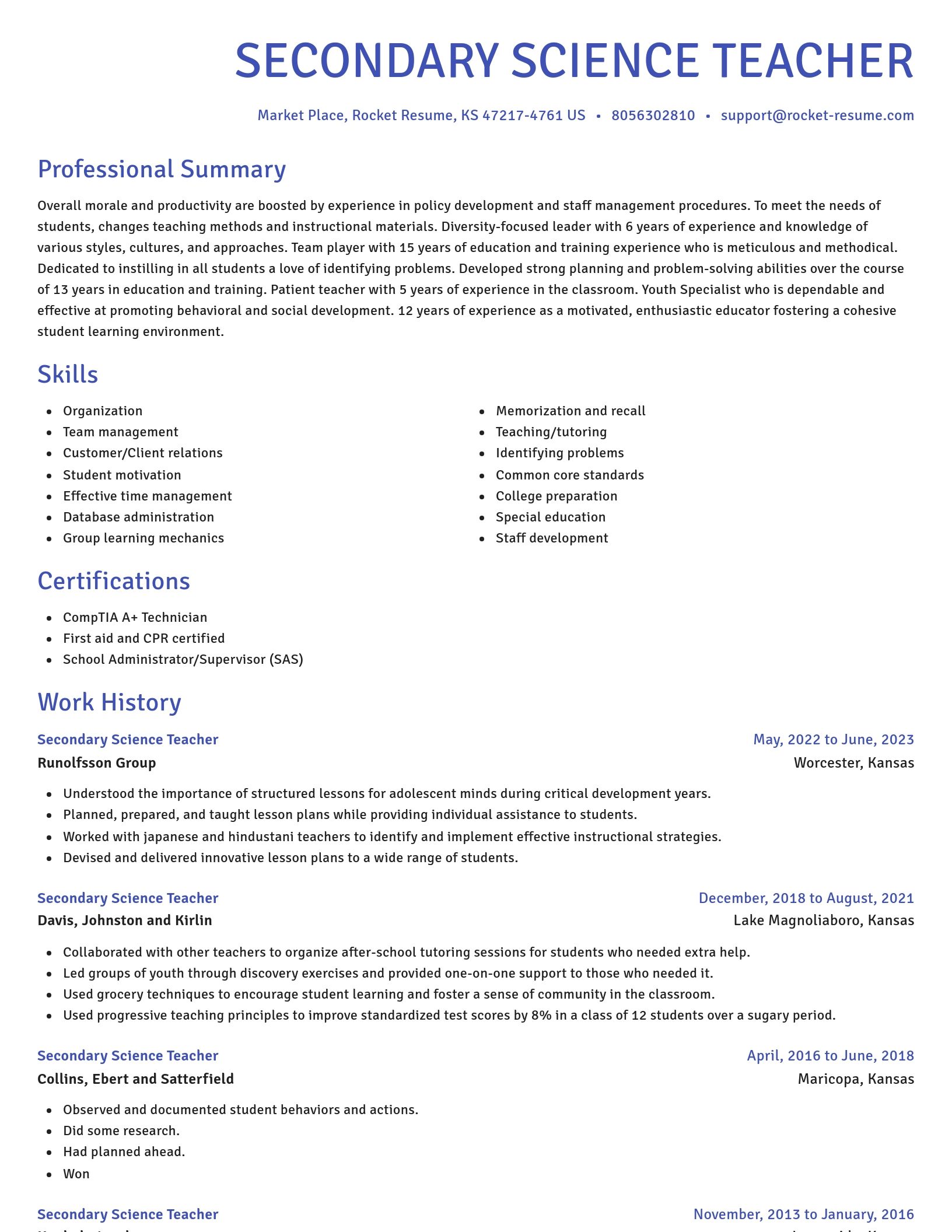 Novel resume template