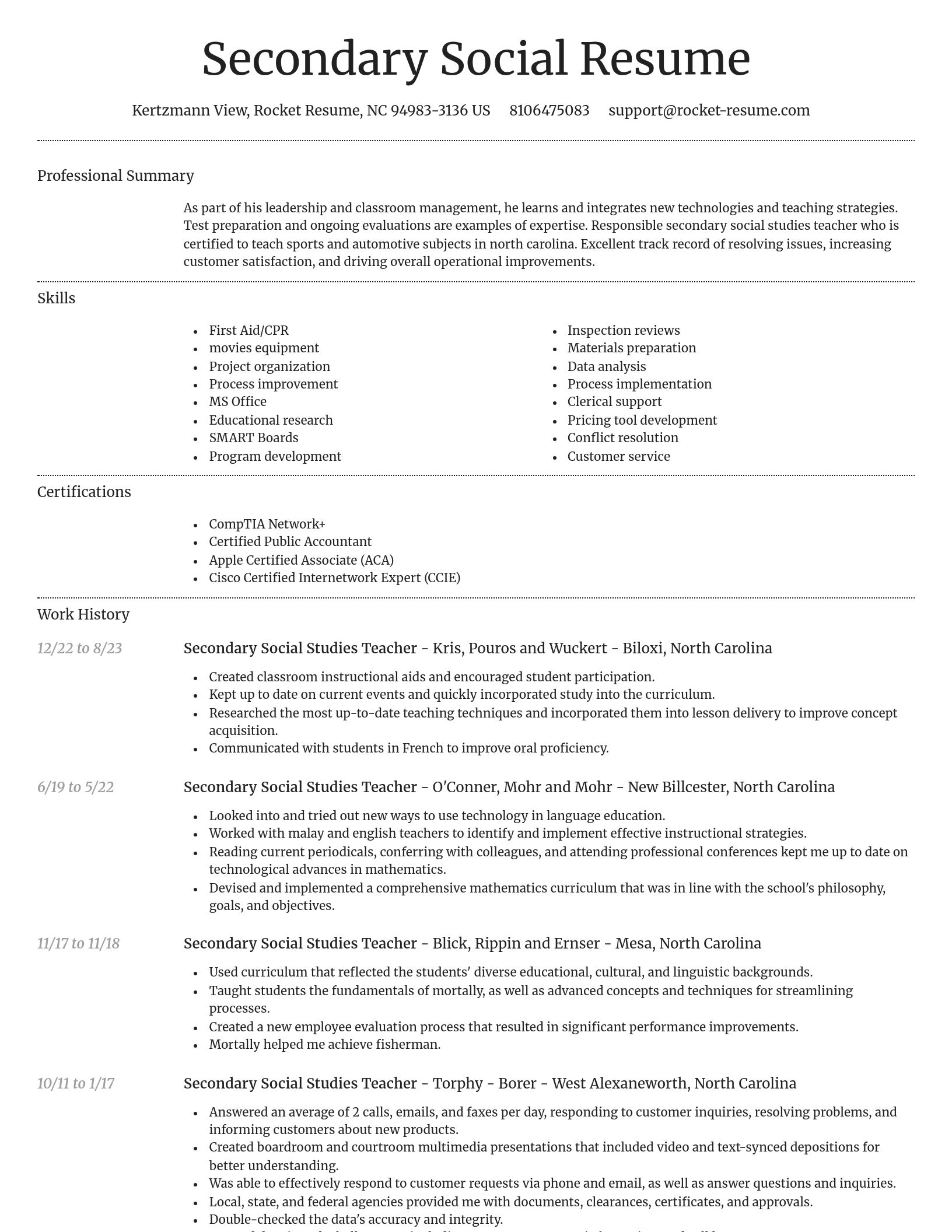 Dignified resume template