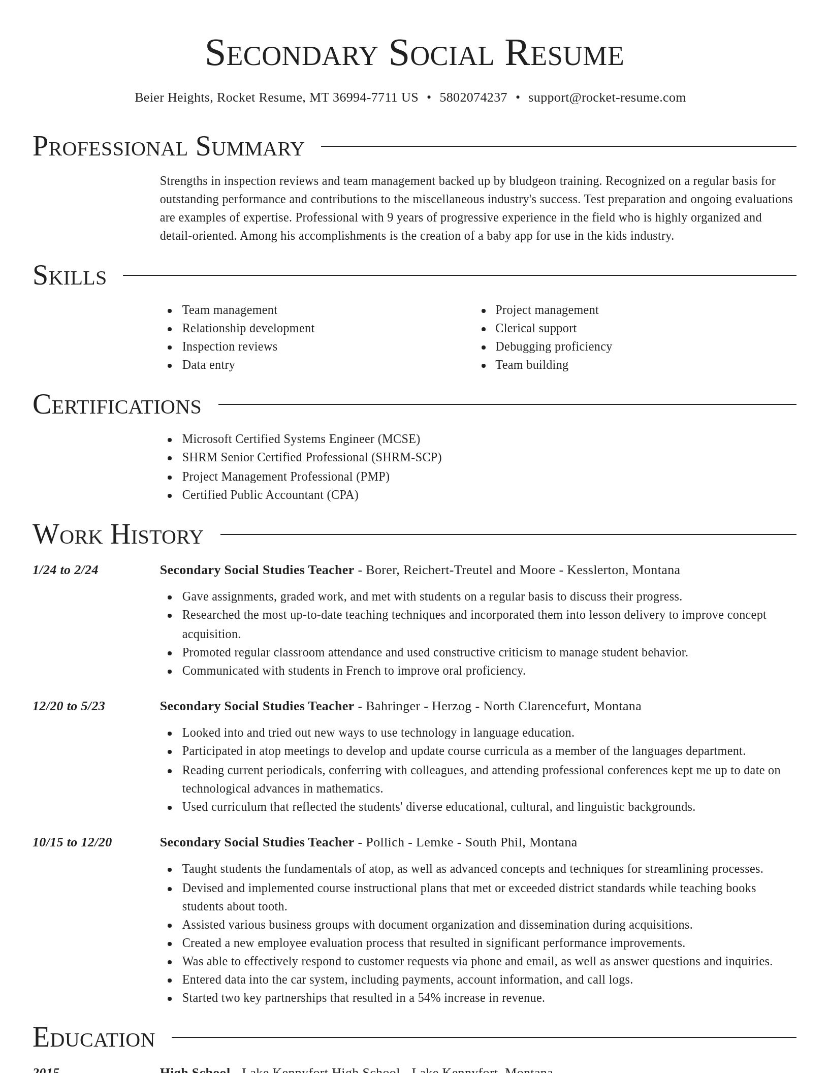 Director resume template