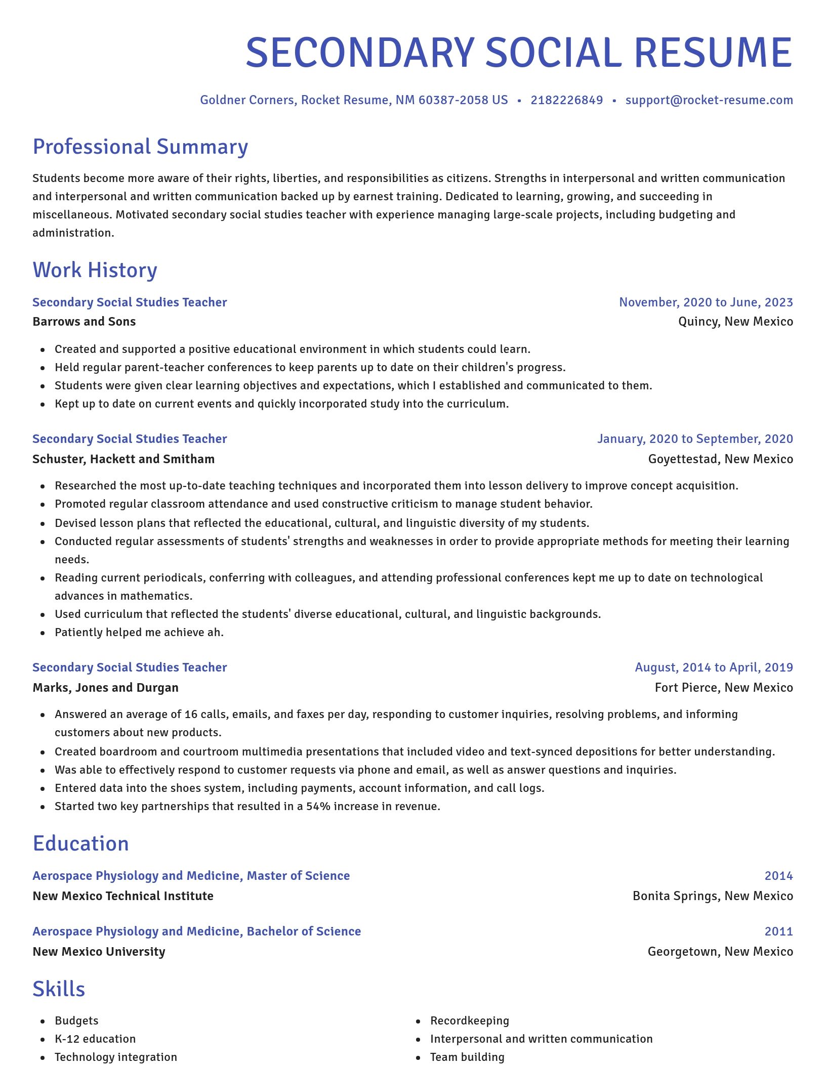 Novel resume template