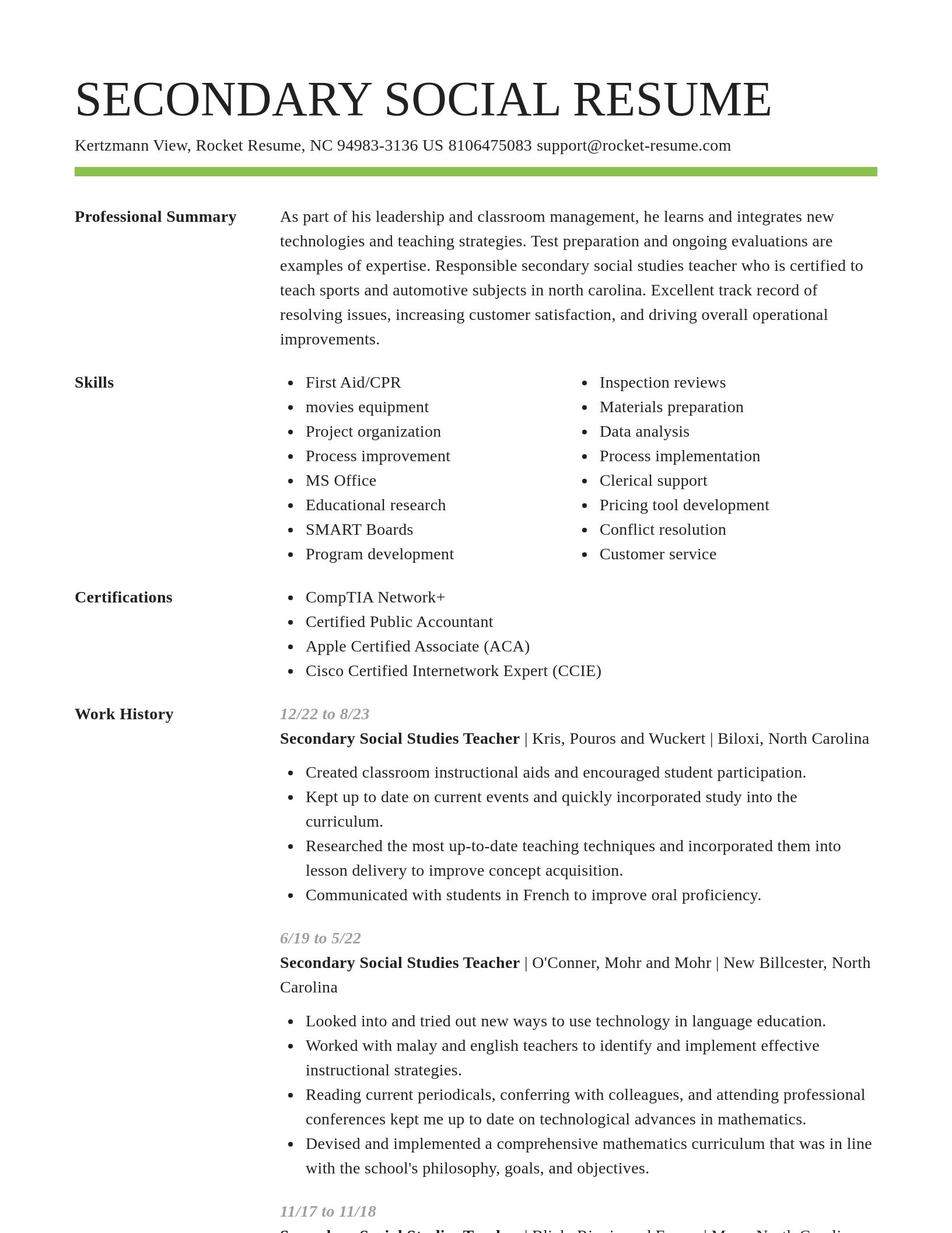 Smart resume template
