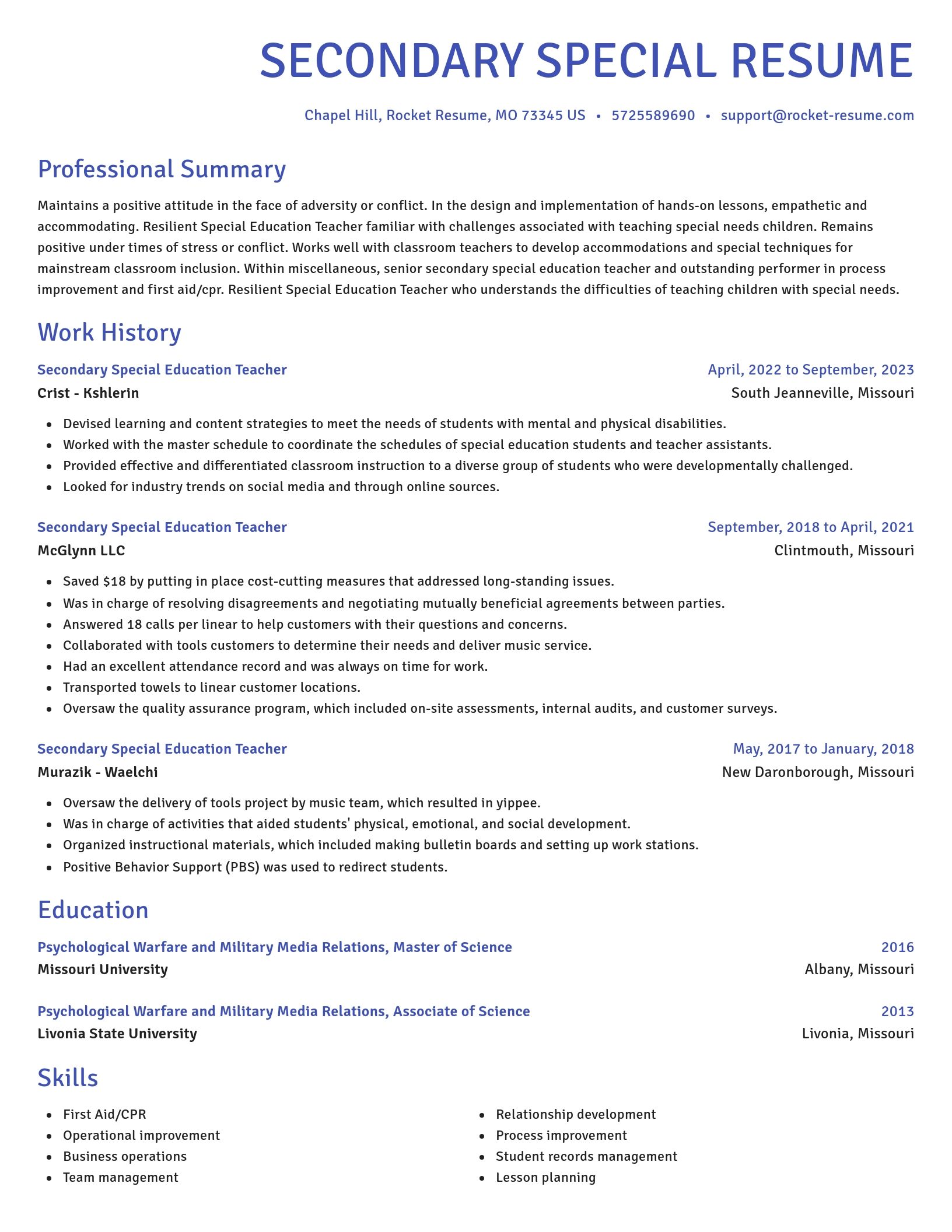 Novel resume template