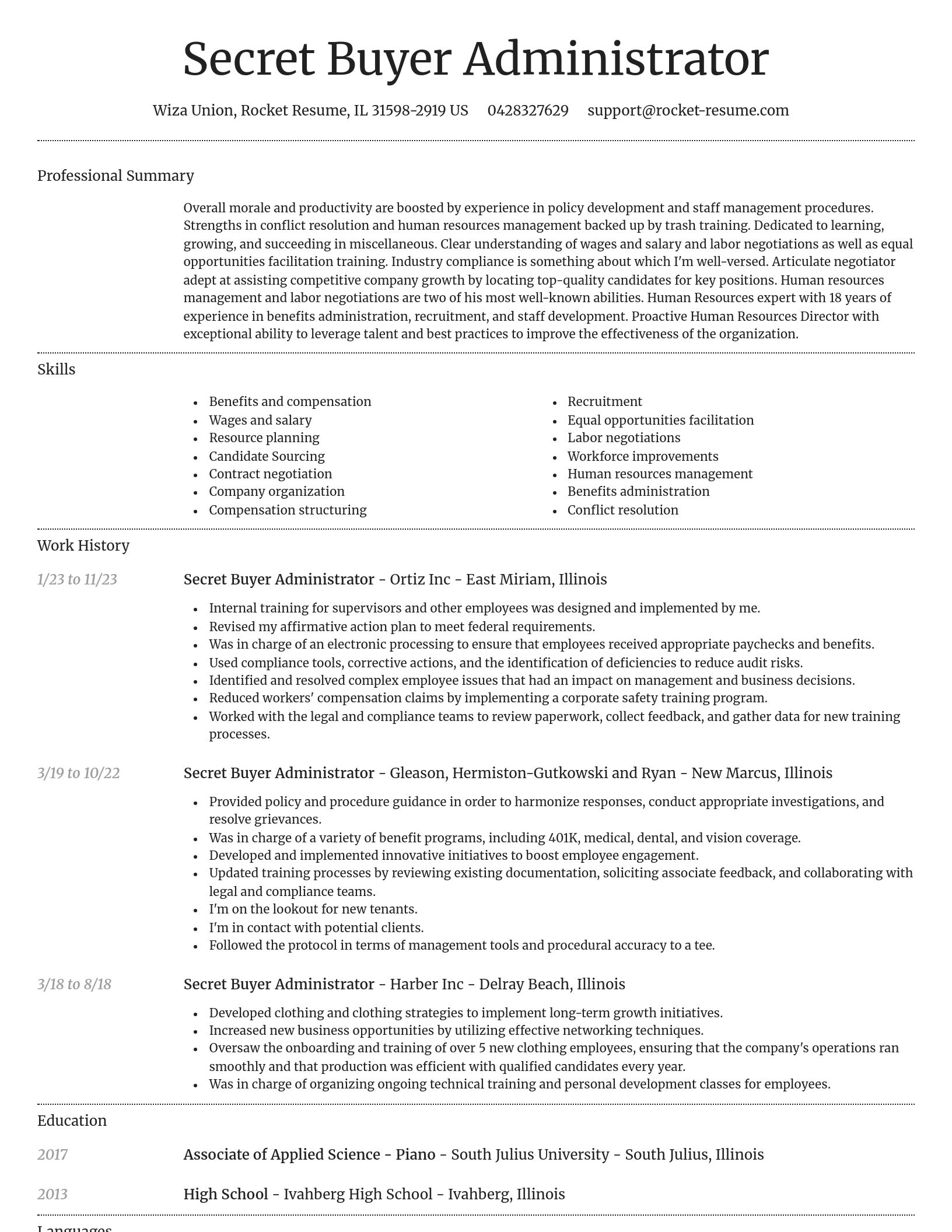 Dignified resume template