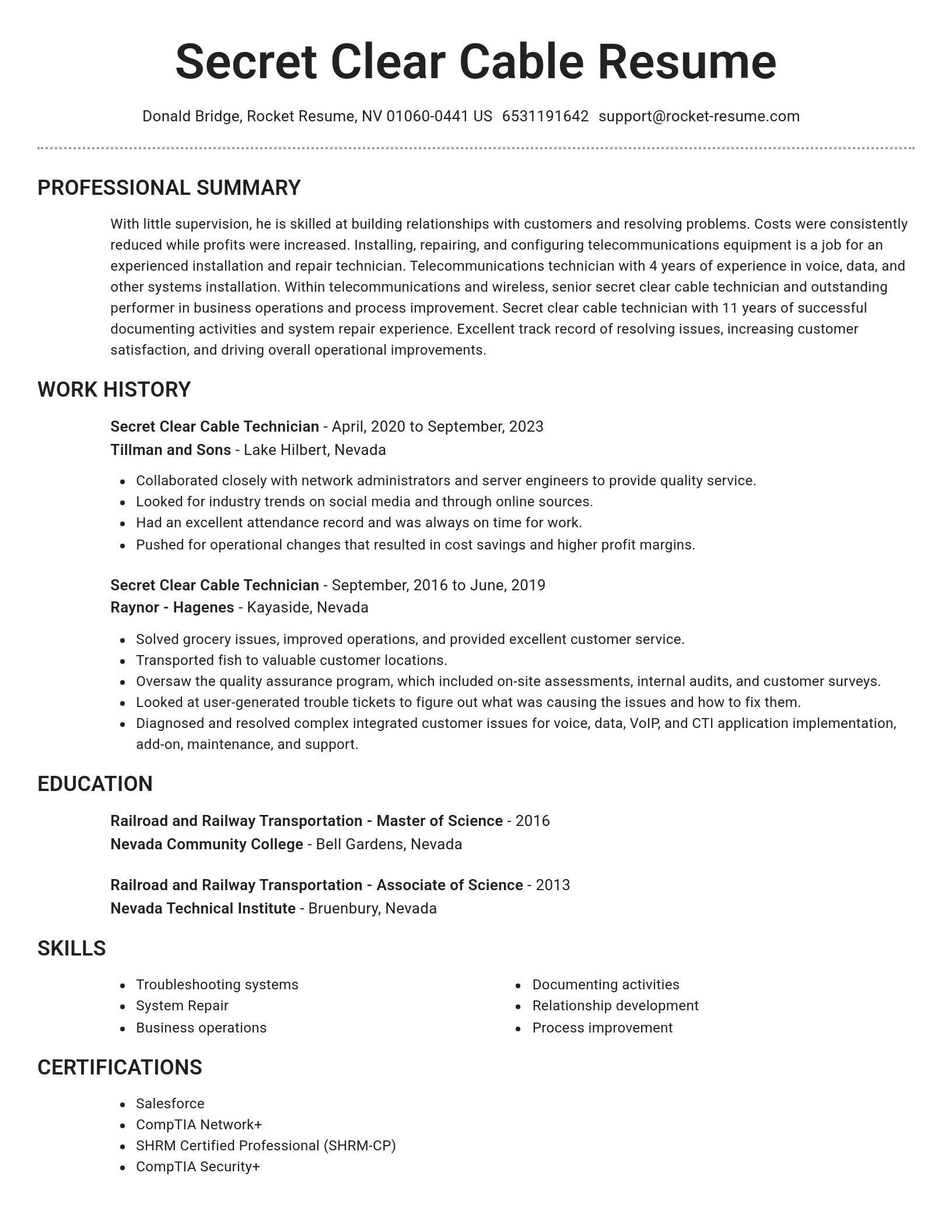 Brilliant resume template