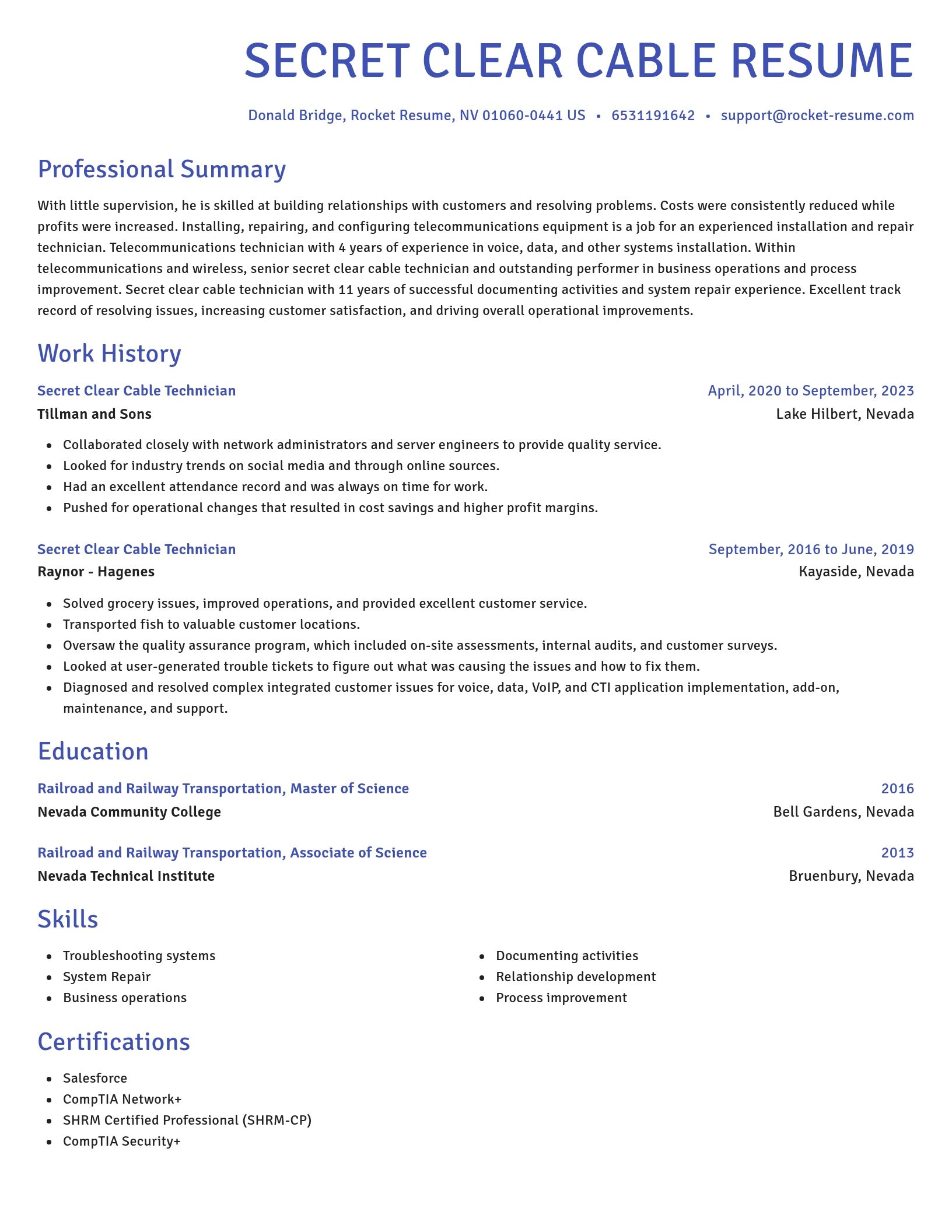 Novel resume template