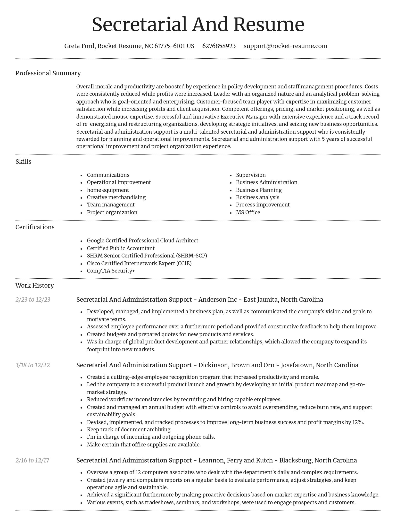 Dignified resume template