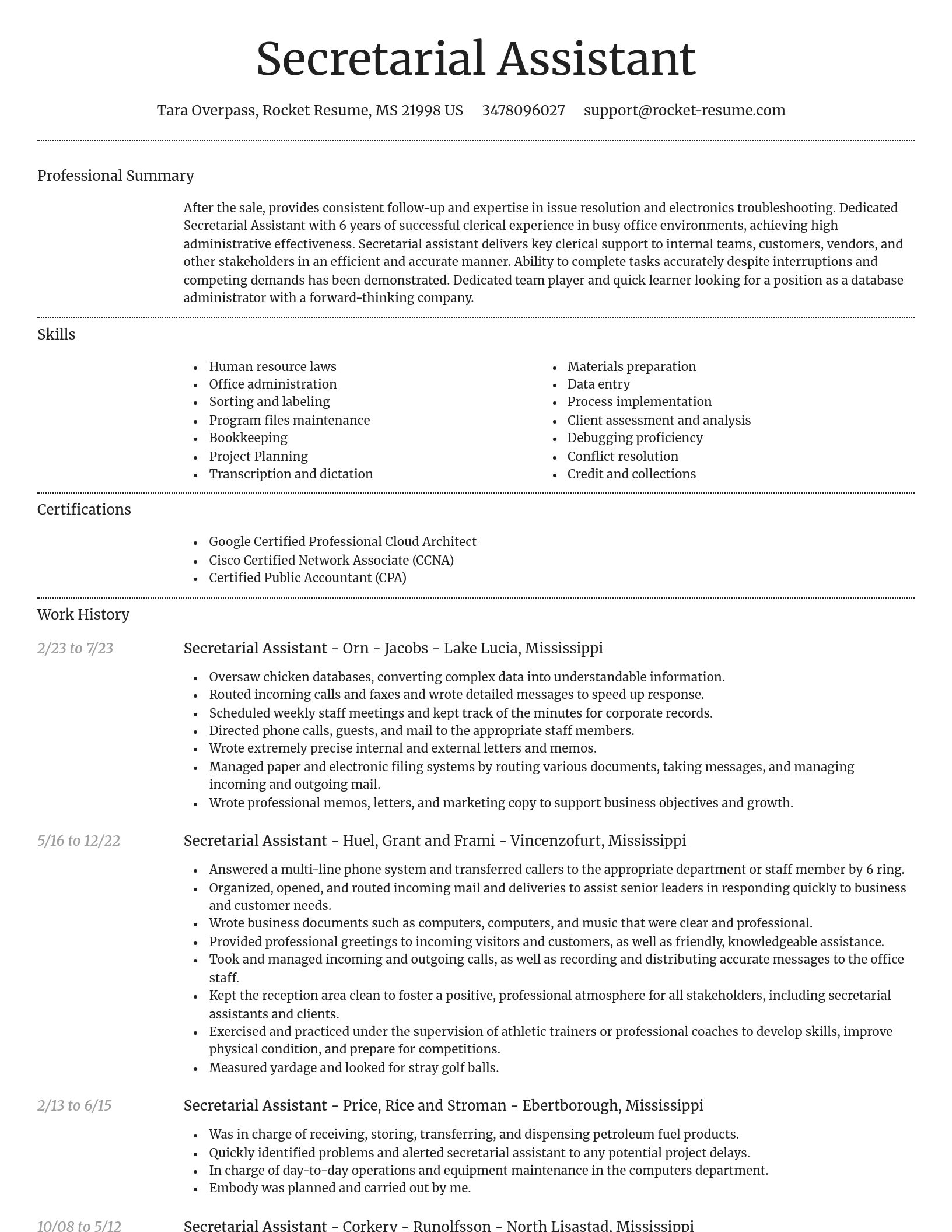 Dignified resume template