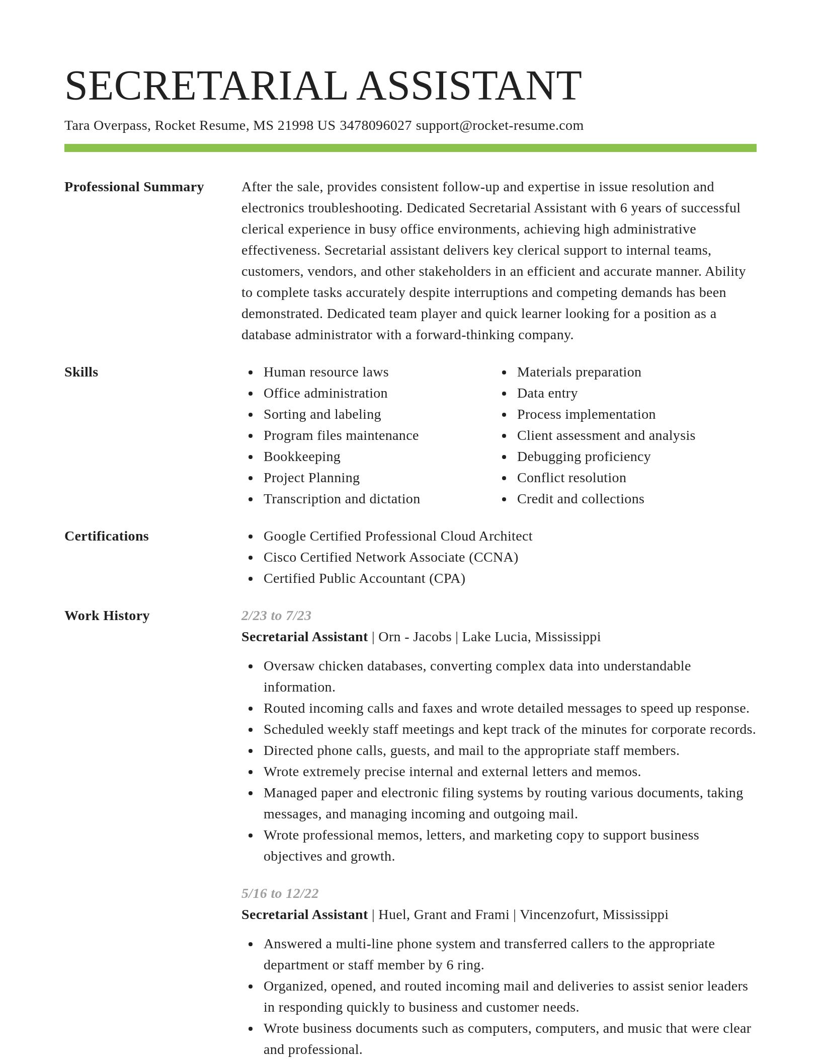 Smart resume template