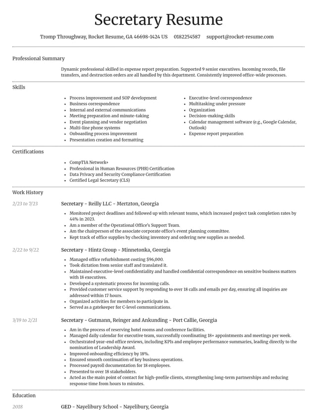 Dignified resume template