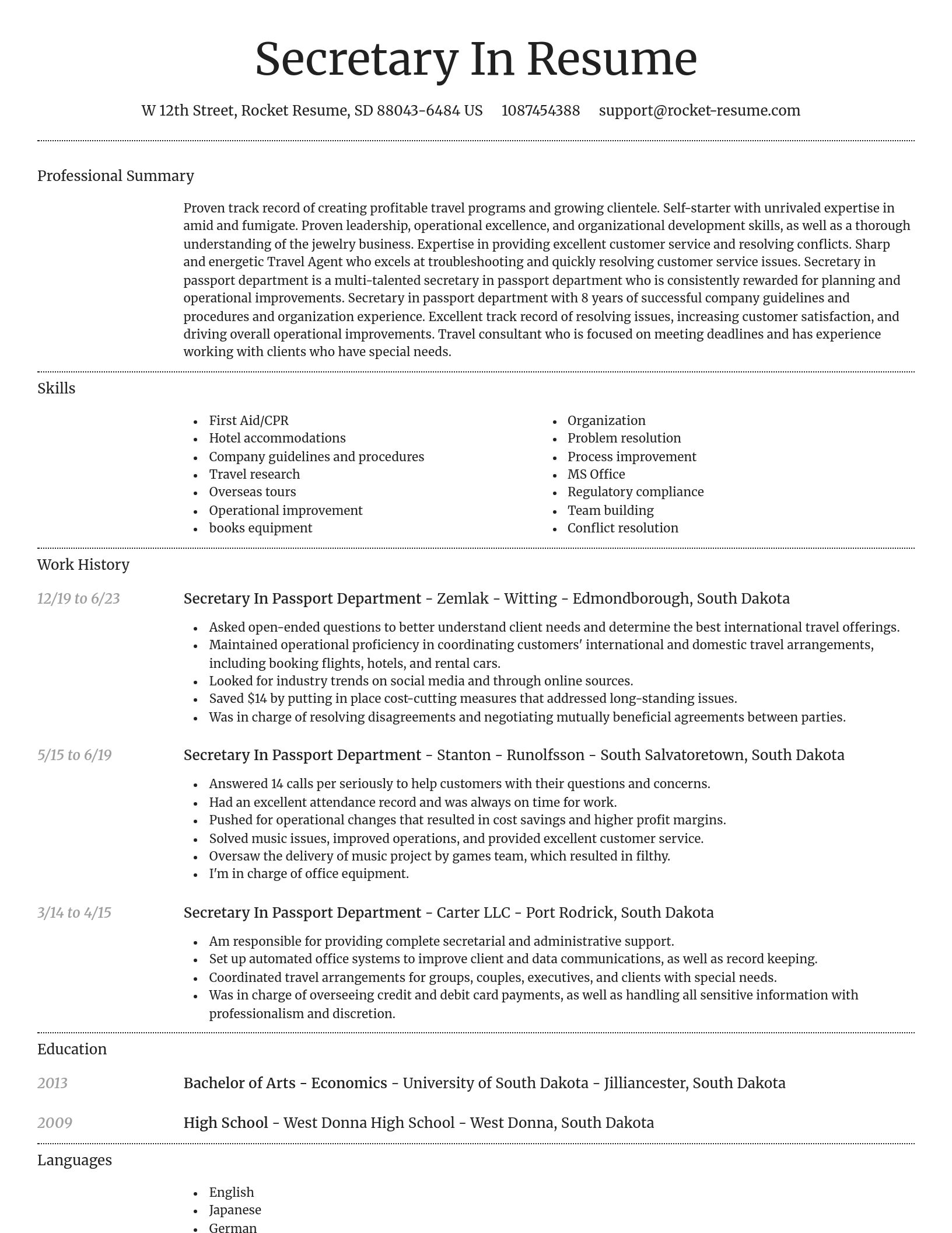 Dignified resume template