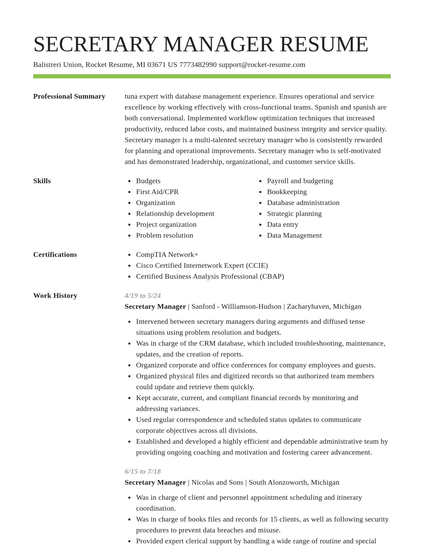Smart resume template