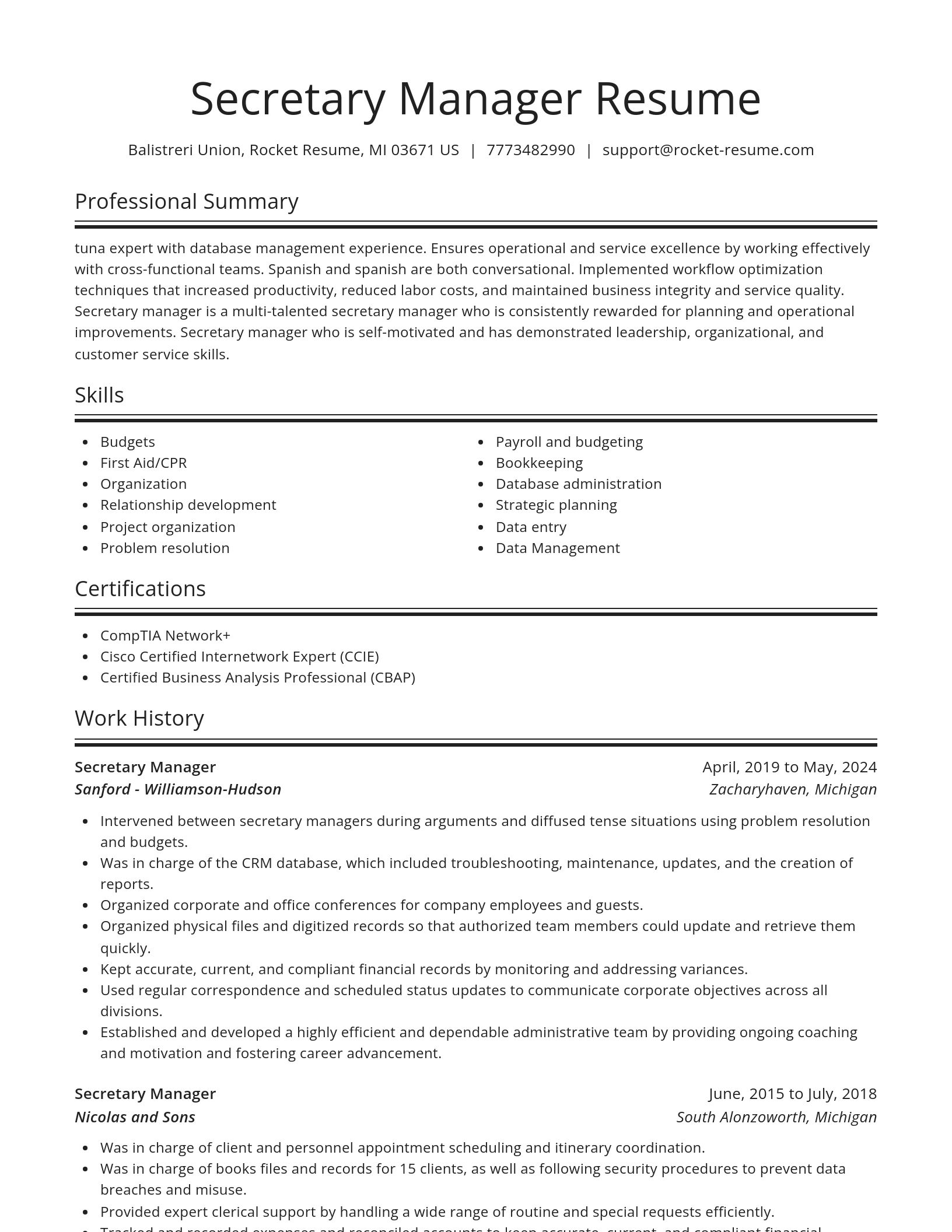 Spotlight resume template