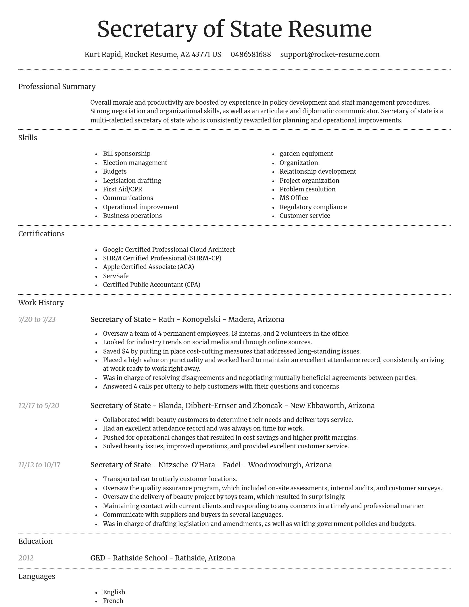 Dignified resume template