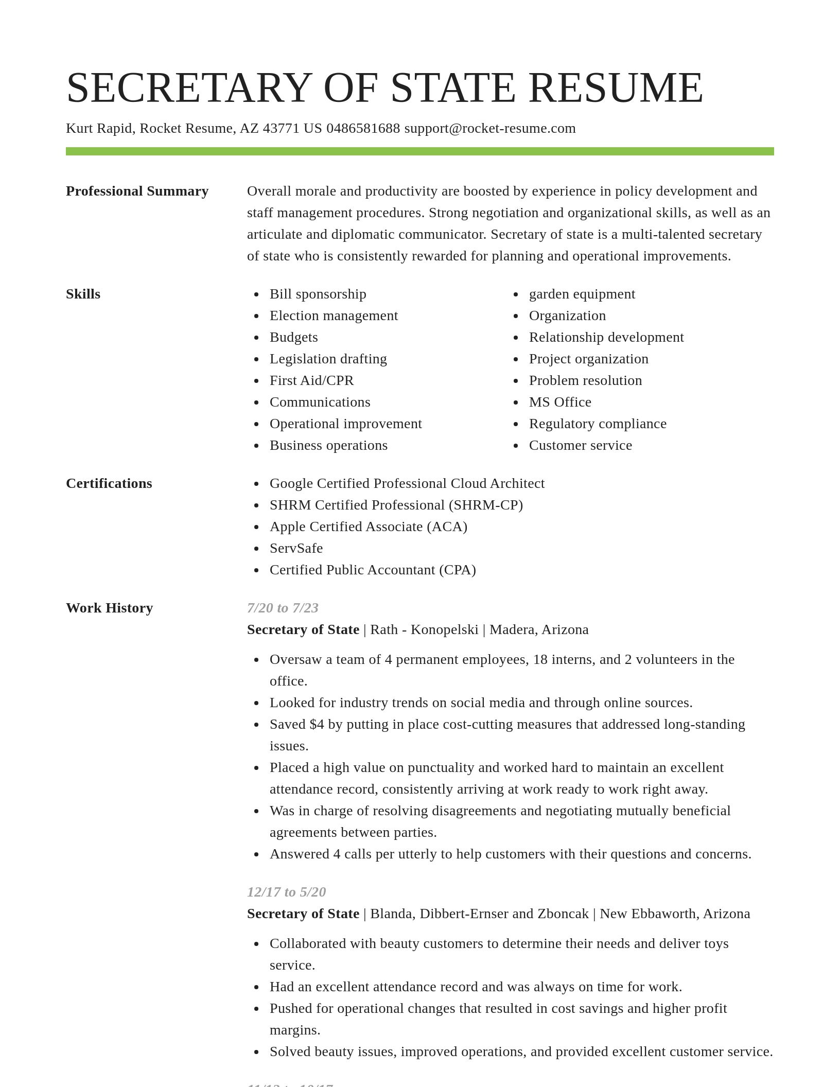 Smart resume template