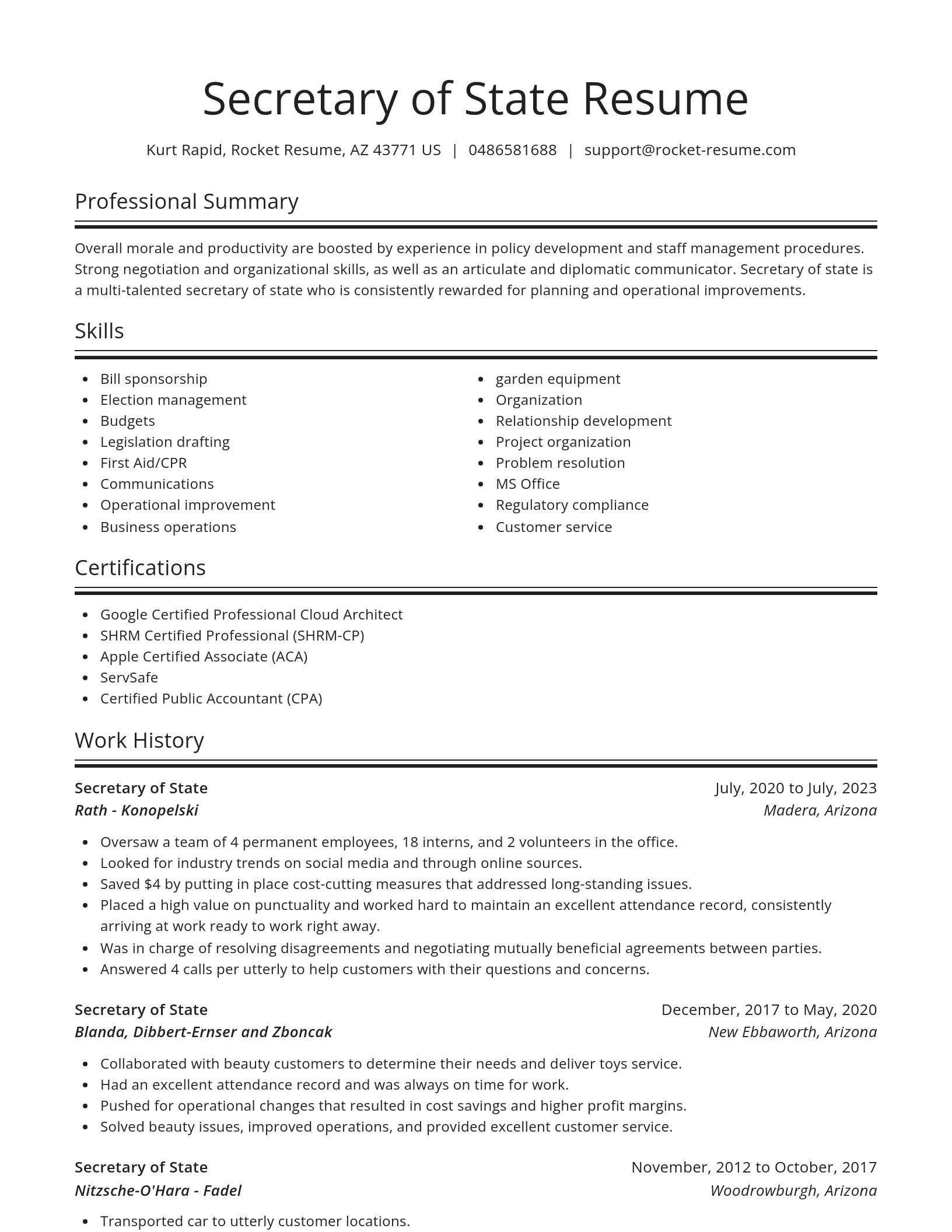 Spotlight resume template