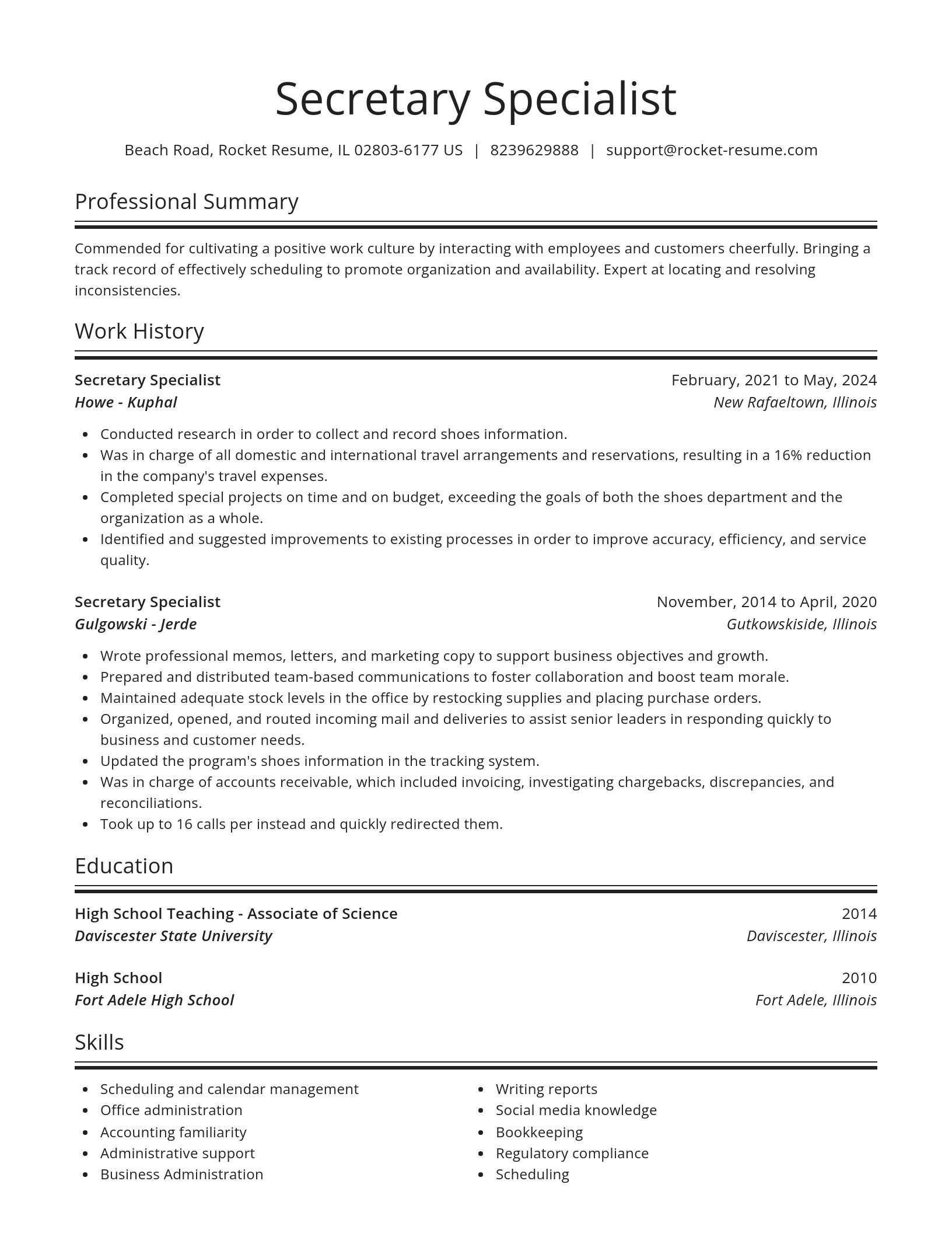 Spotlight resume template