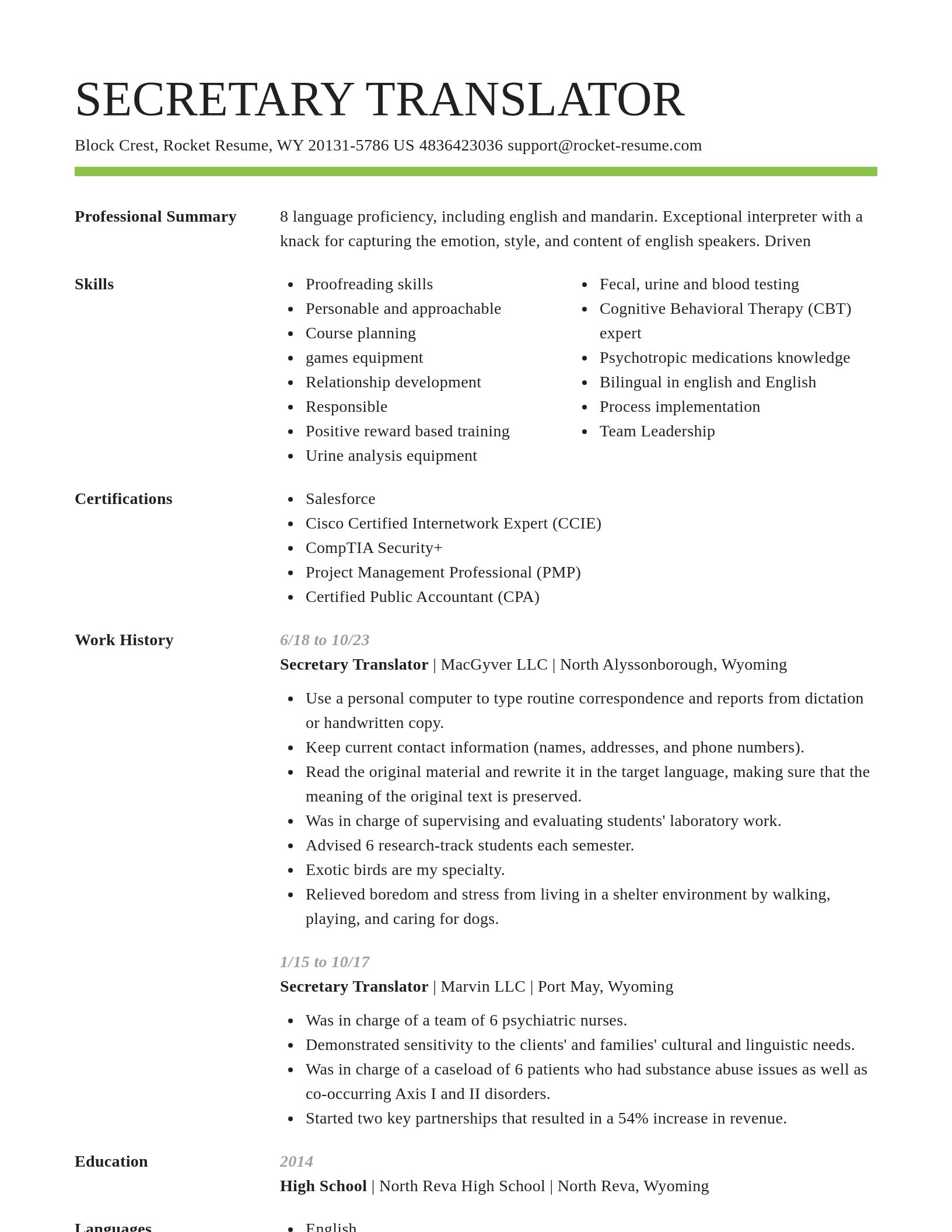 Smart resume template
