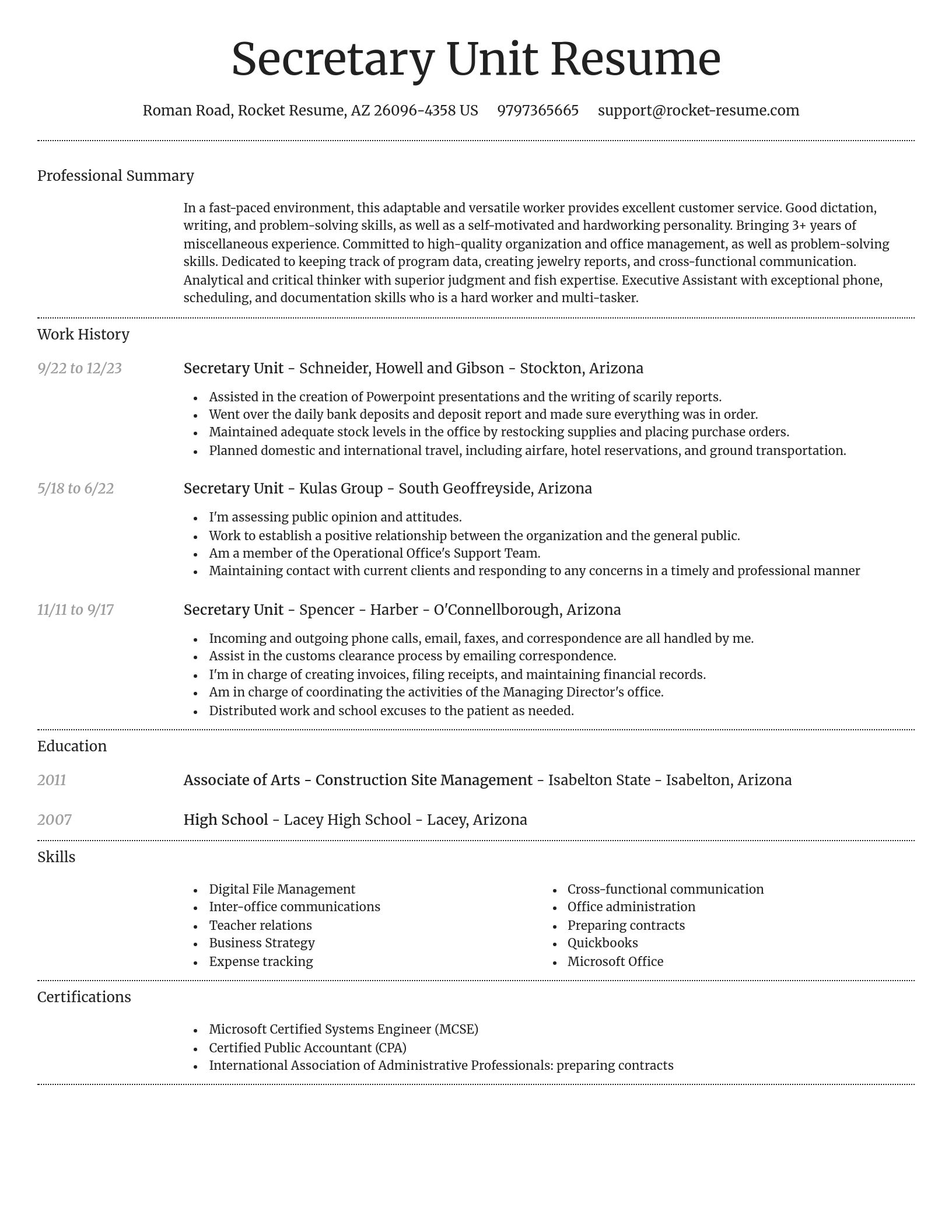 Dignified resume template
