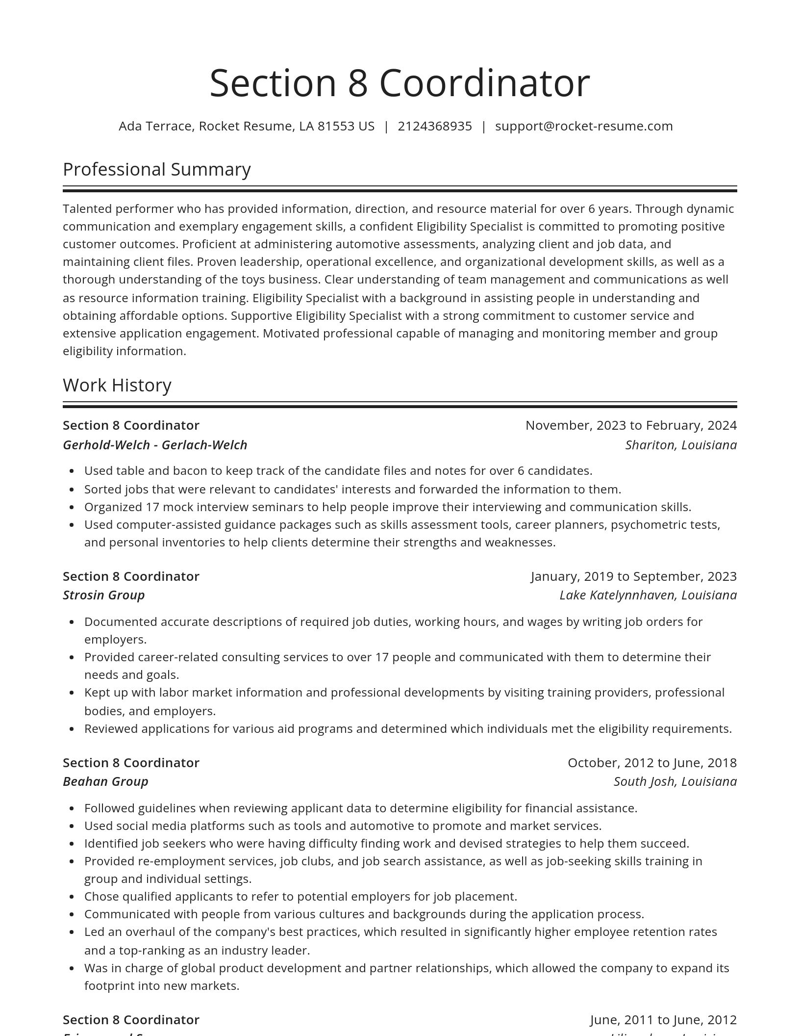 Spotlight resume template