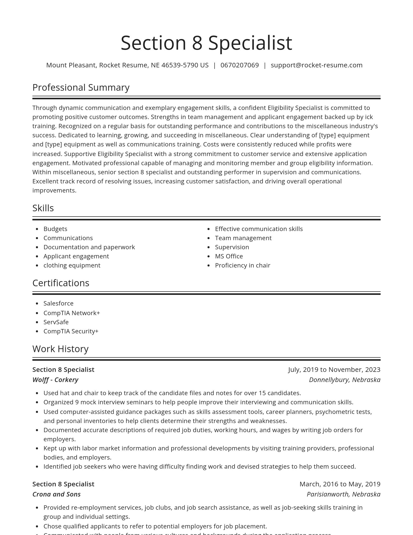 Spotlight resume template