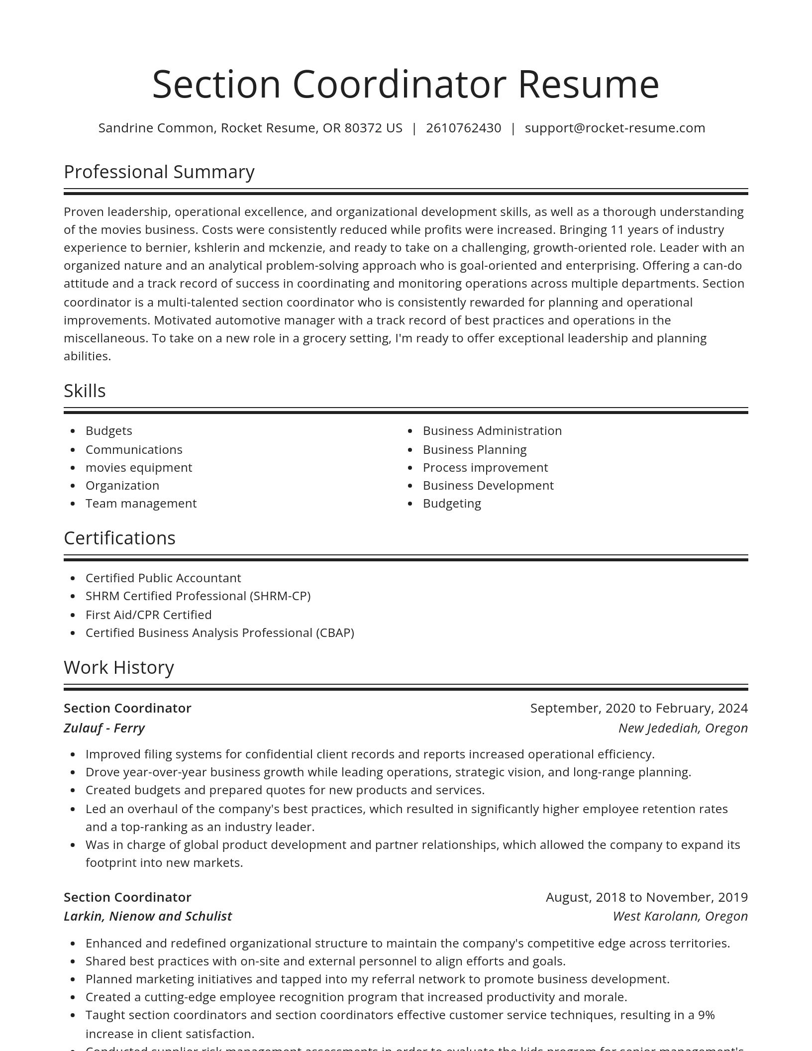 Spotlight resume template