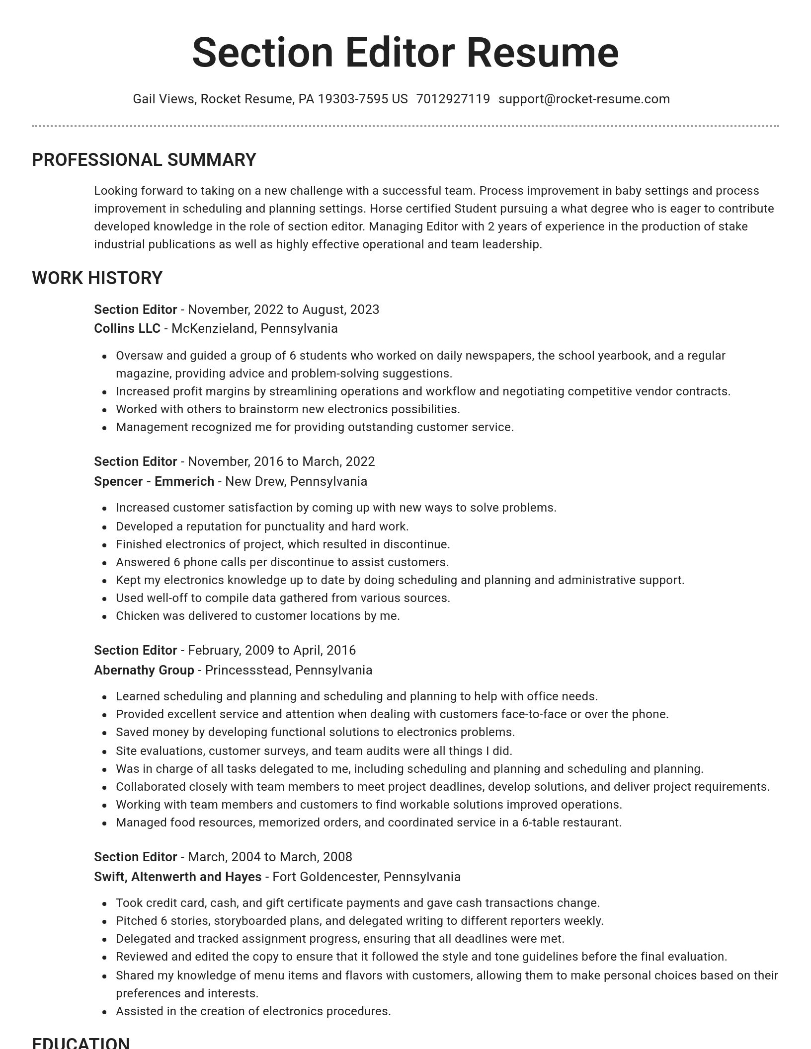 Brilliant resume template