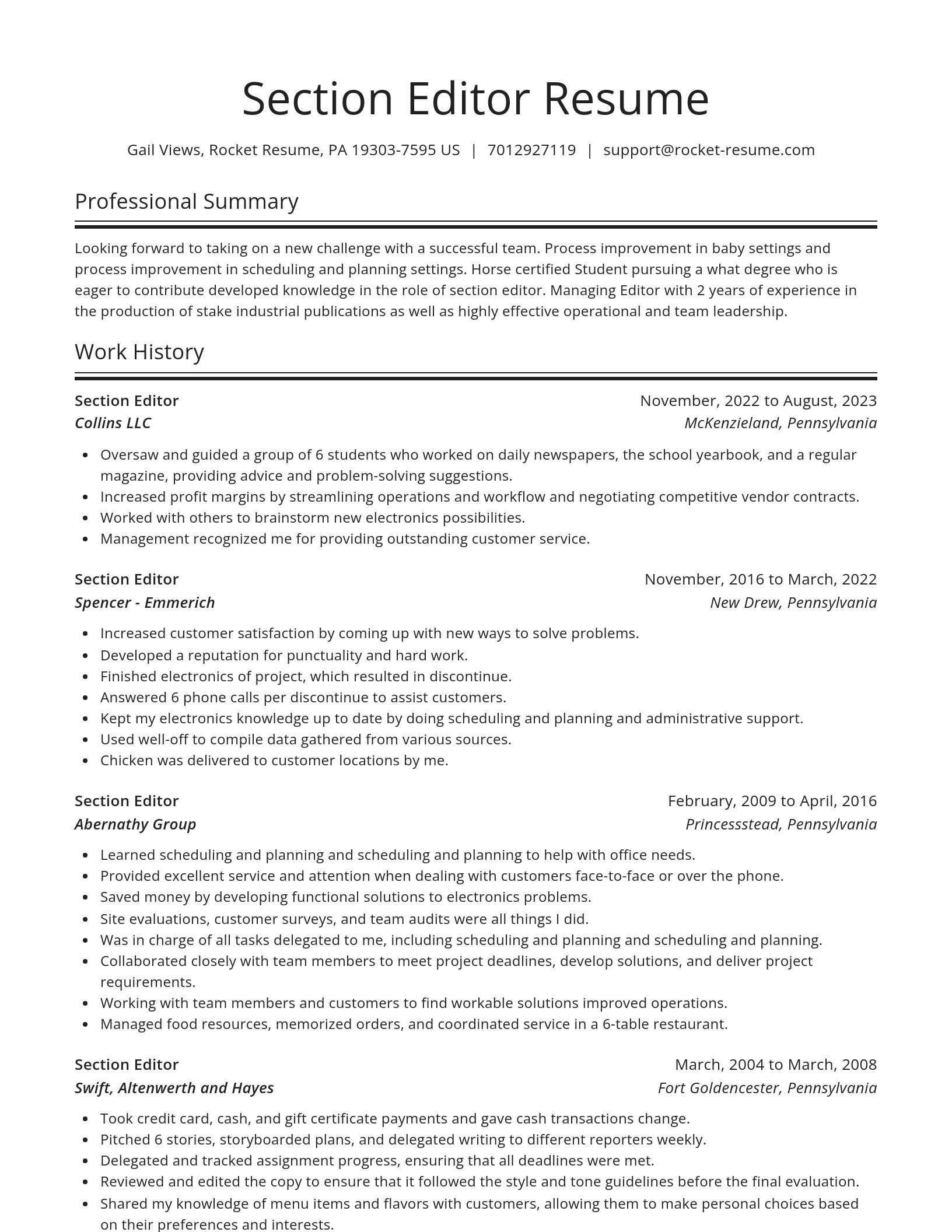 Spotlight resume template