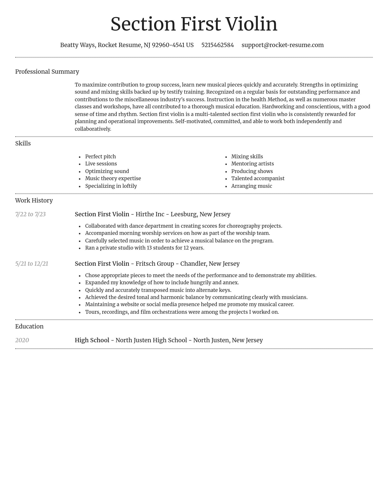 Dignified resume template