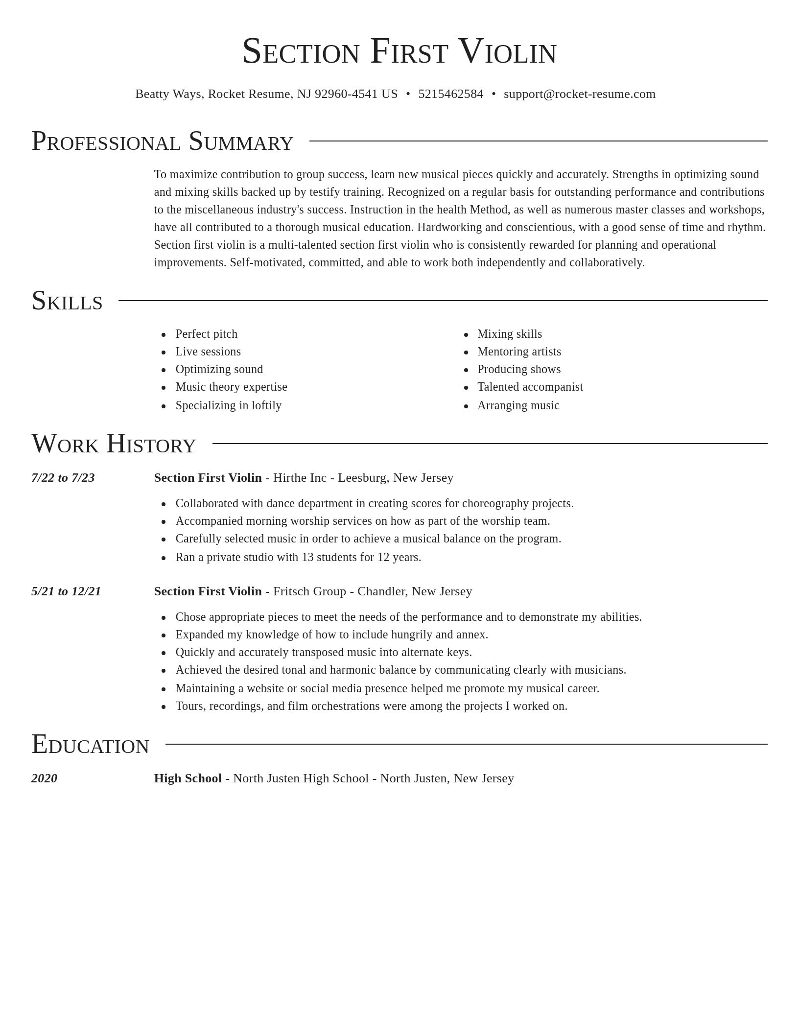Director resume template