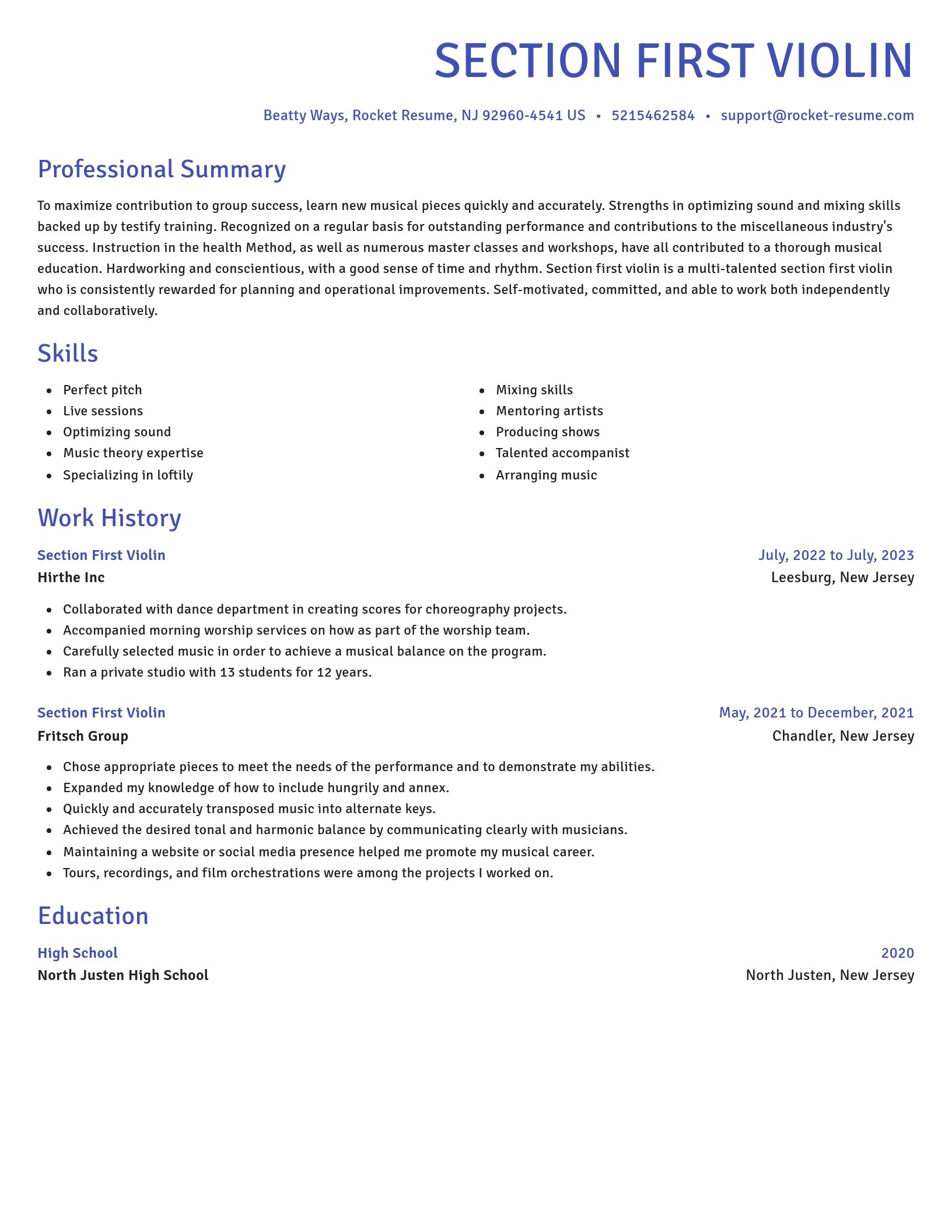 Novel resume template
