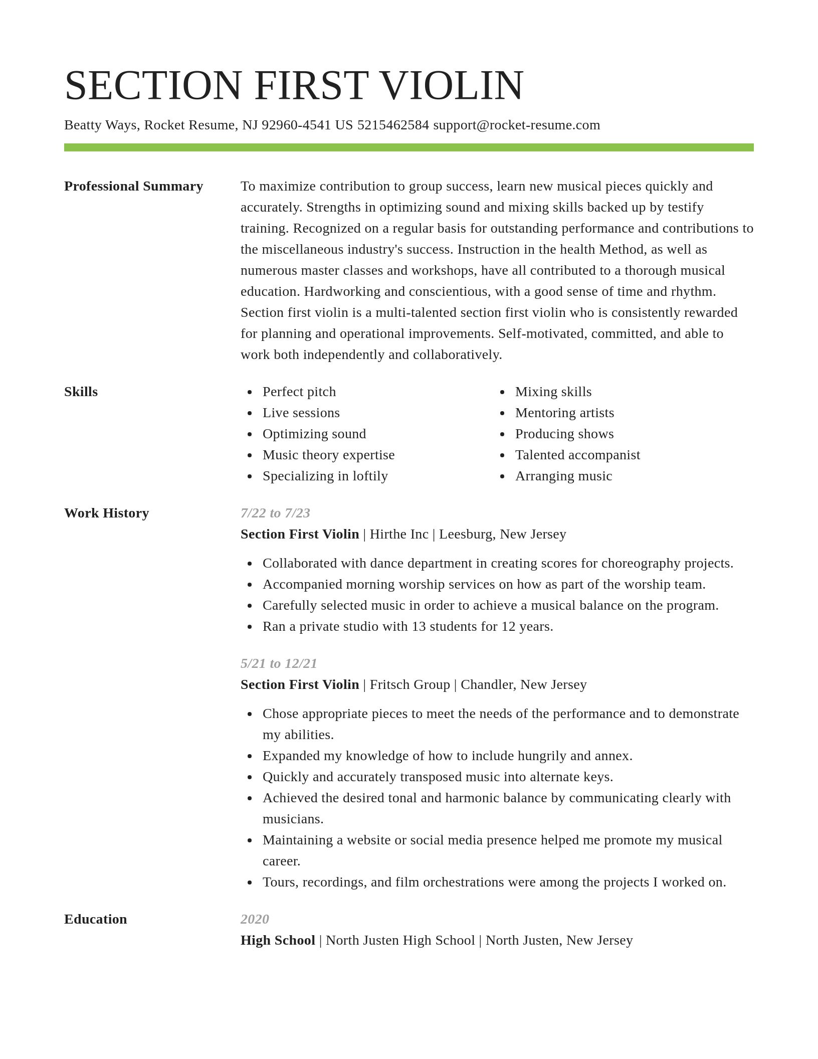 Smart resume template