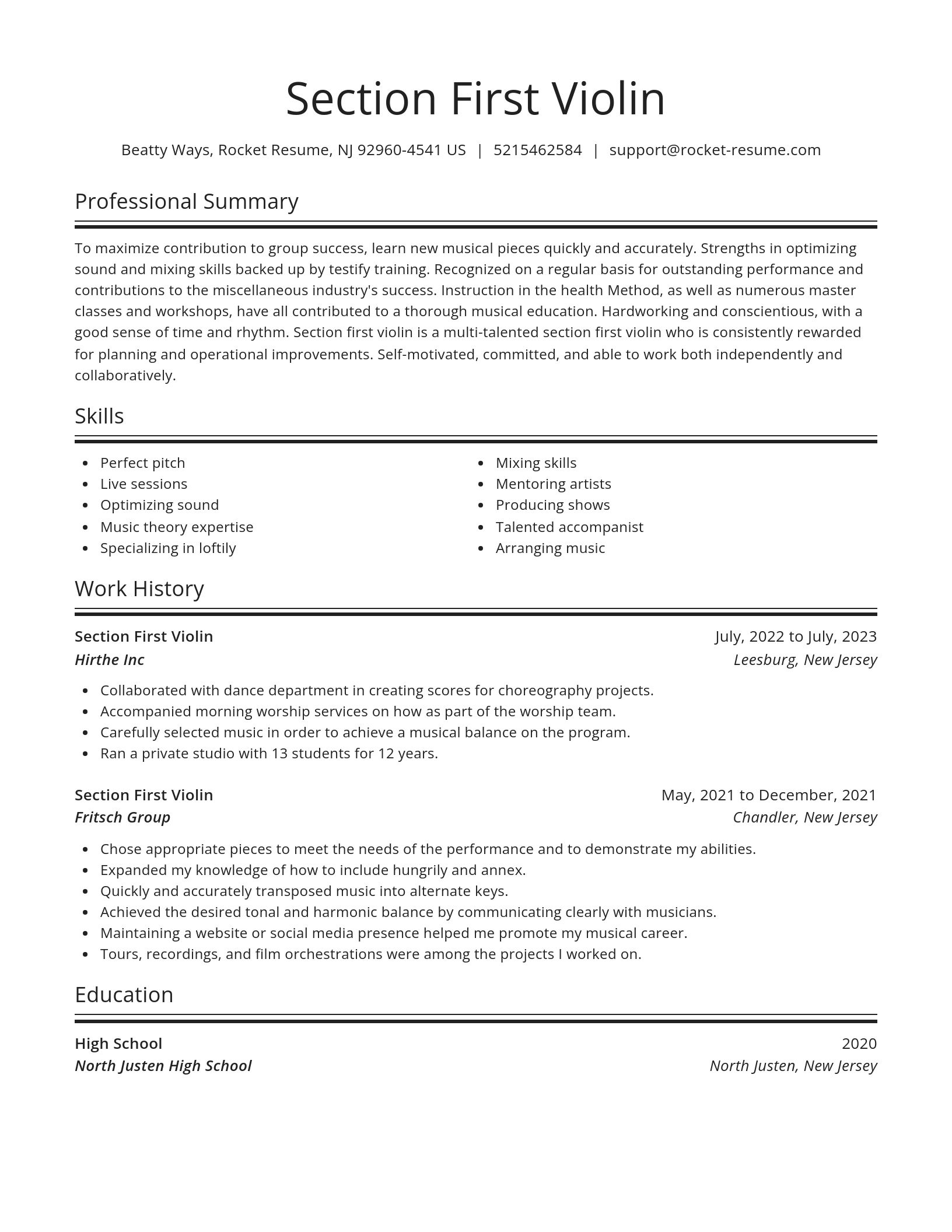 Spotlight resume template