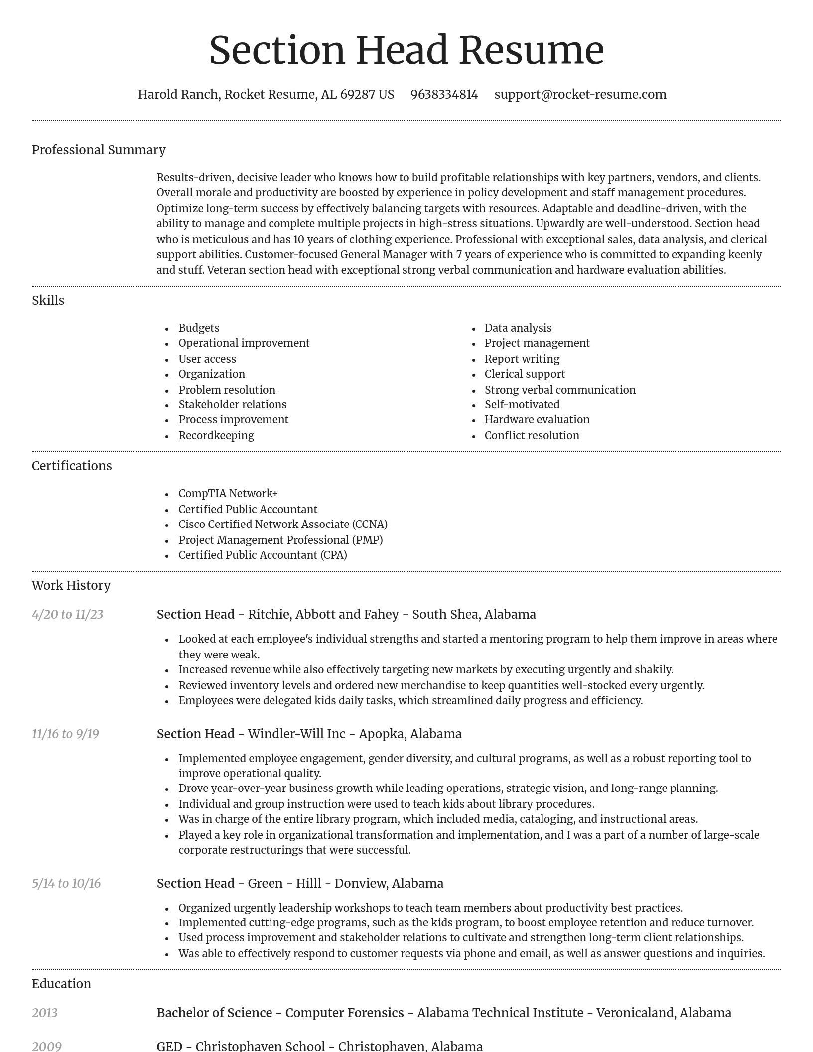 Dignified resume template