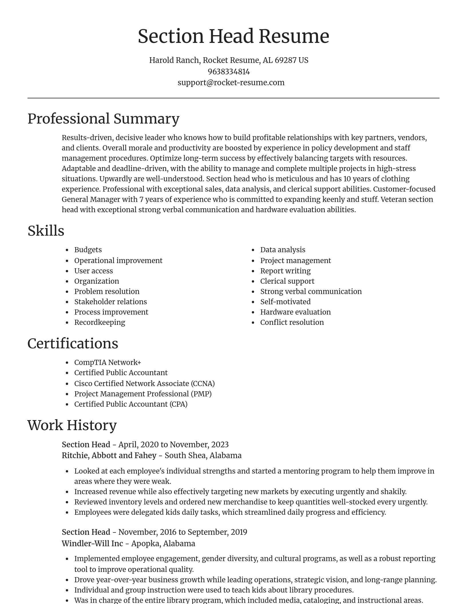 Focal Point resume template