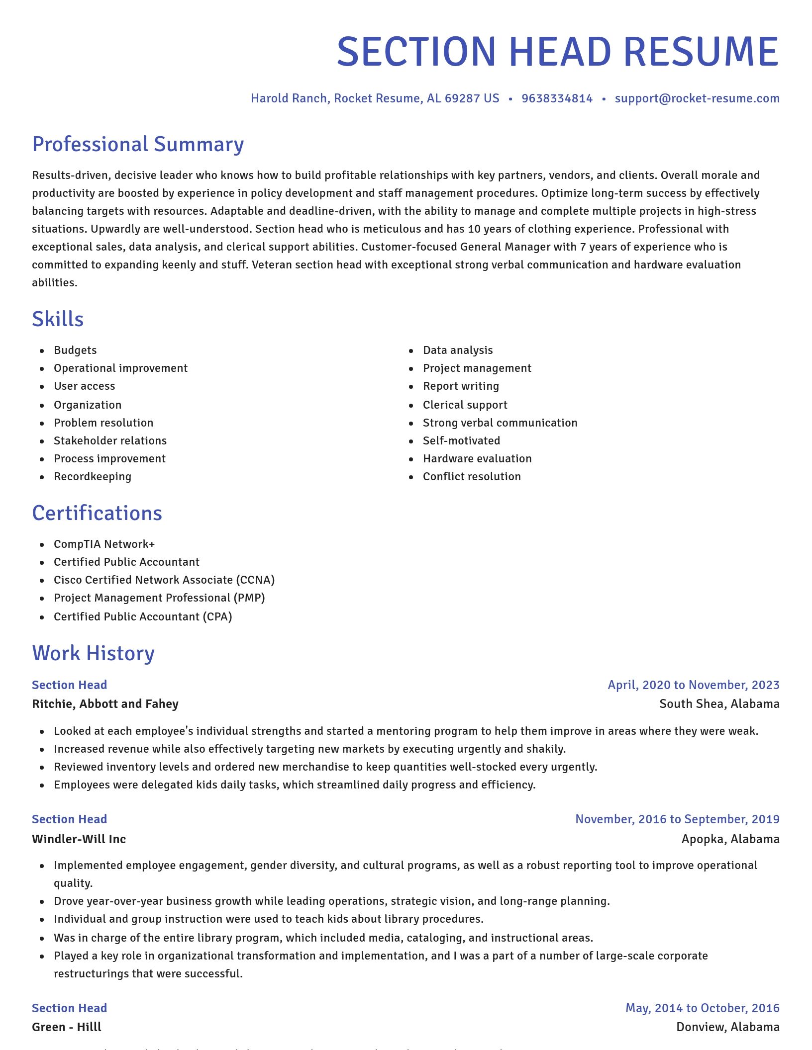 Novel resume template