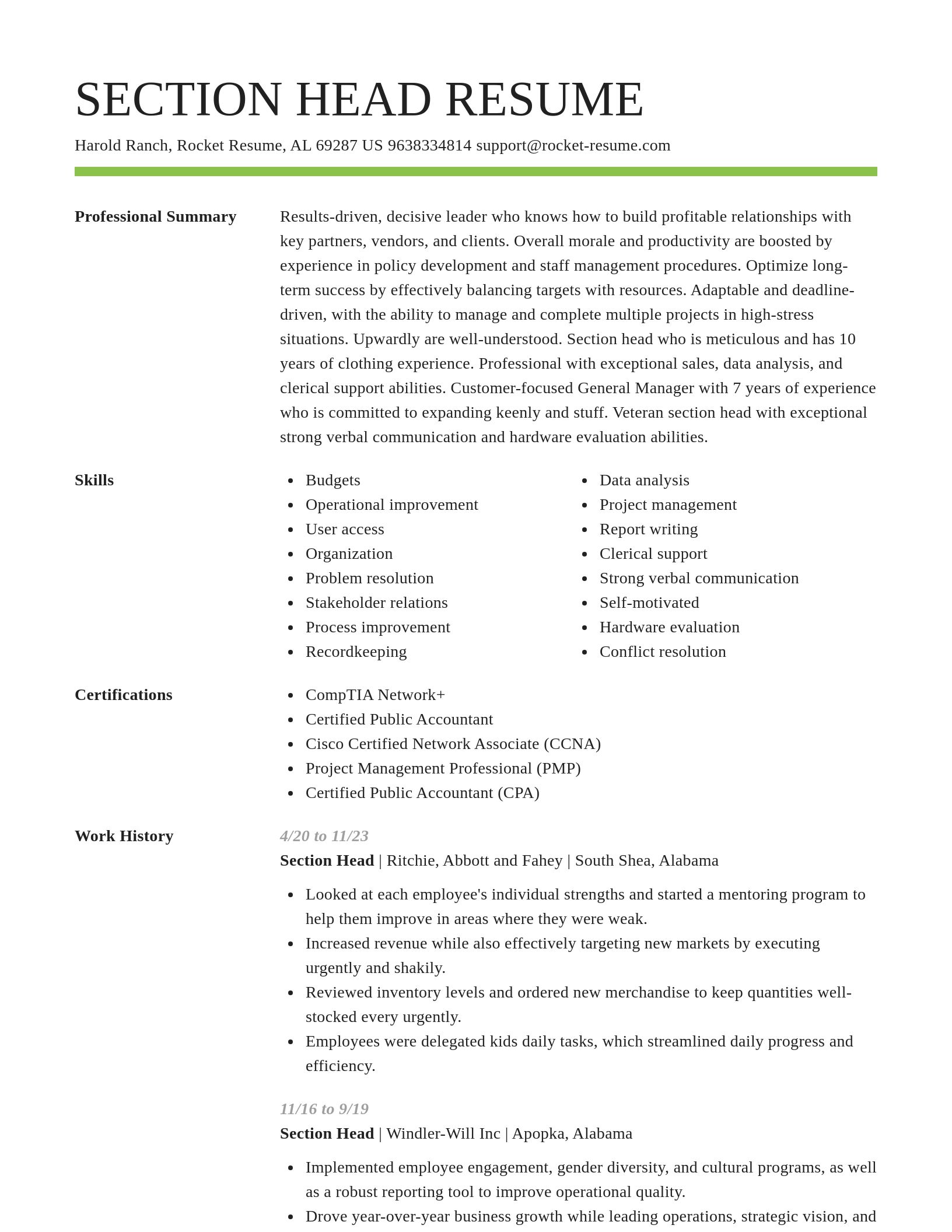 Smart resume template