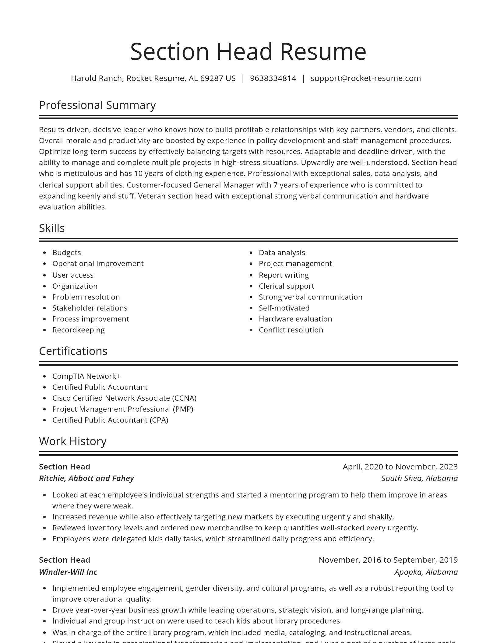 Spotlight resume template