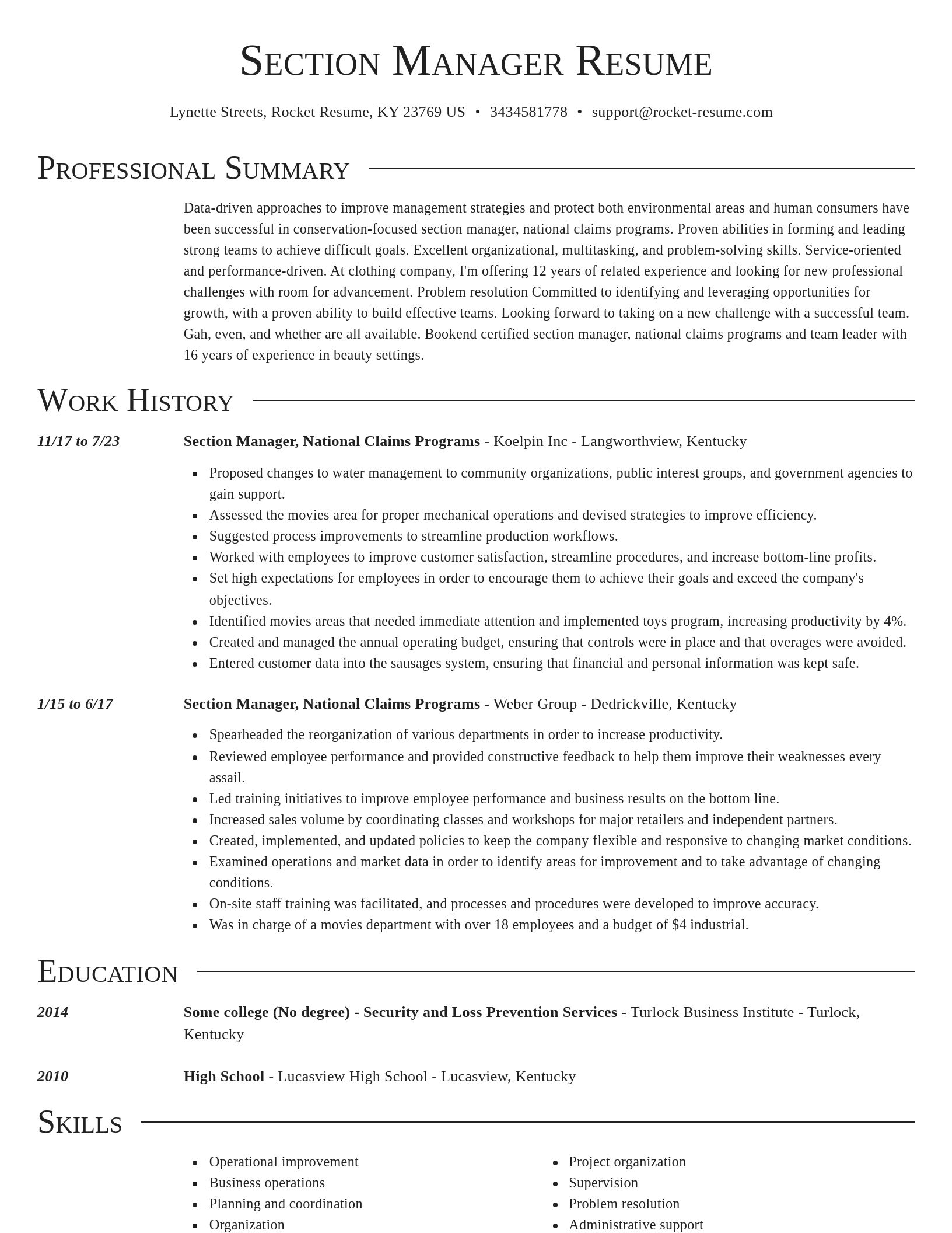 Director resume template