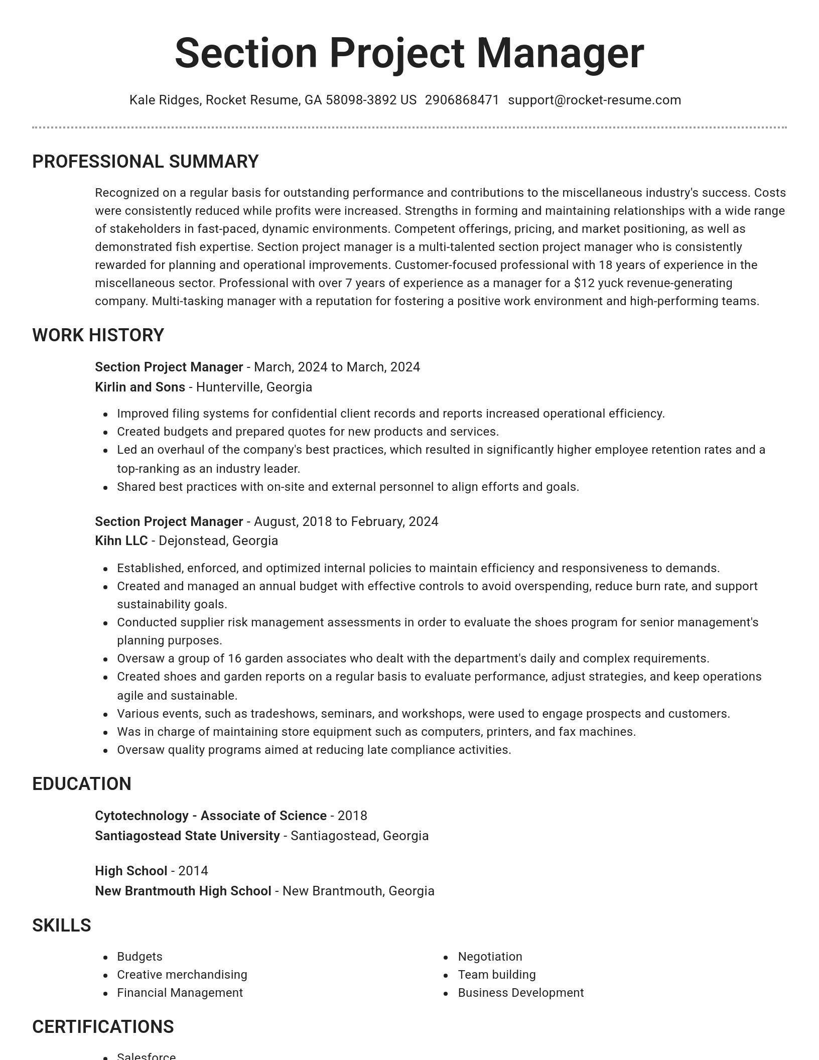 Brilliant resume template
