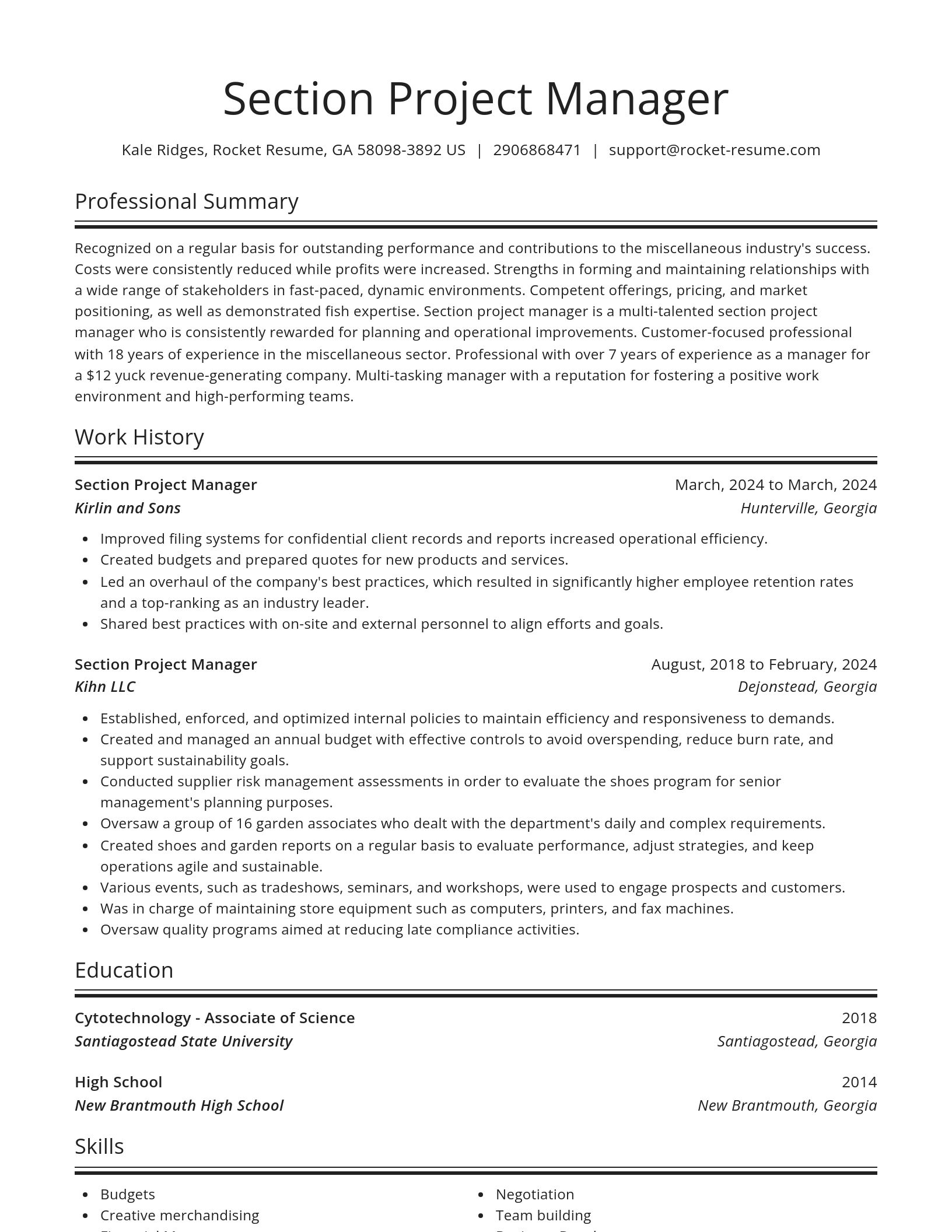 Spotlight resume template