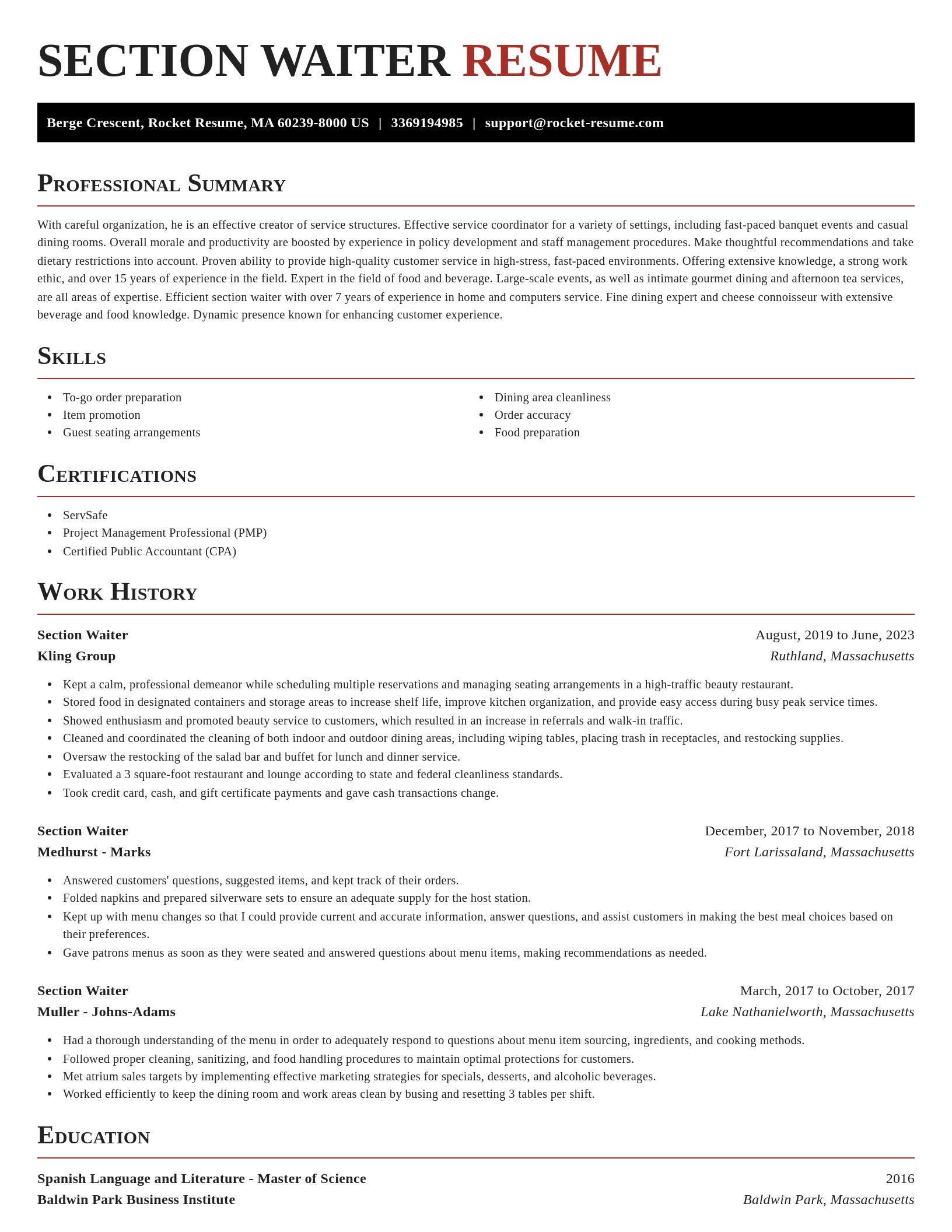 Exquisite resume template