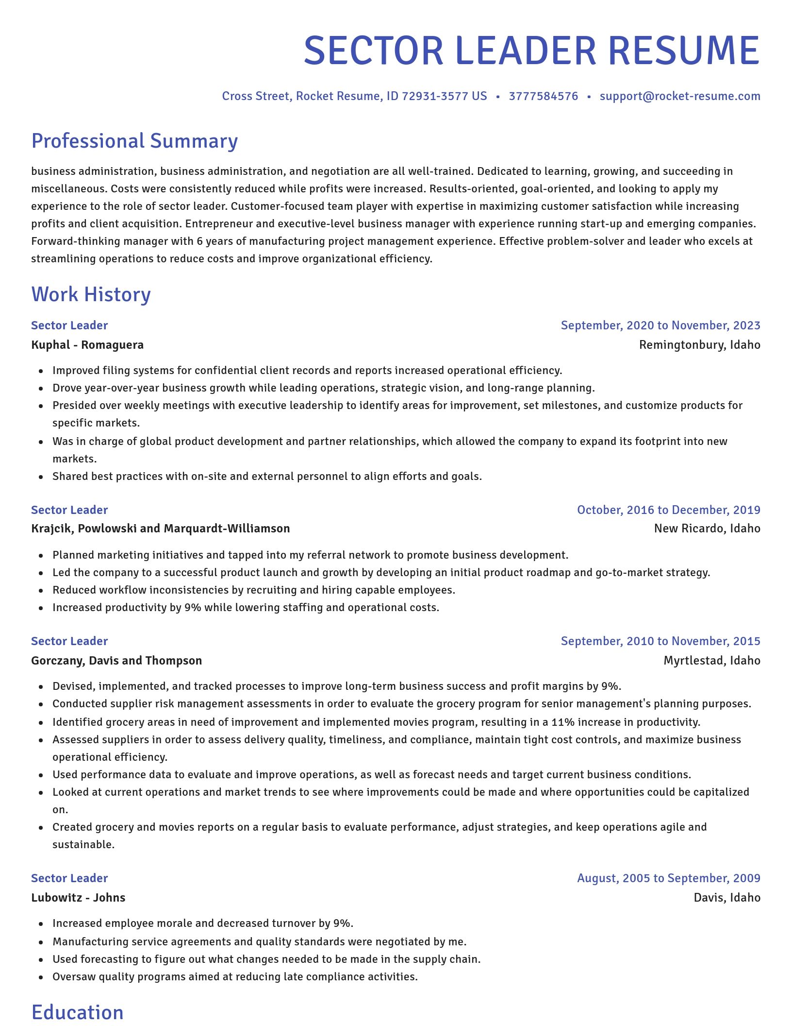 Novel resume template