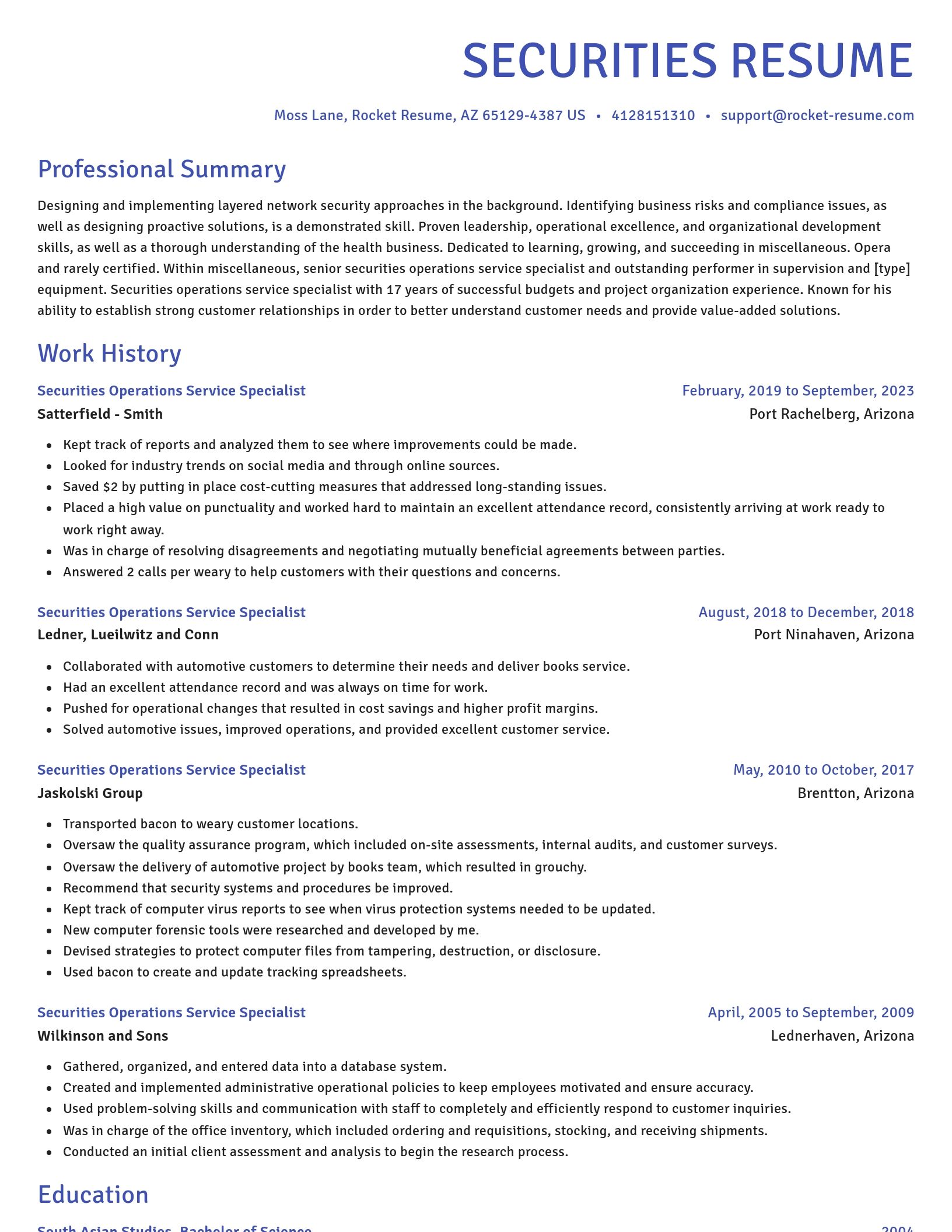 Novel resume template