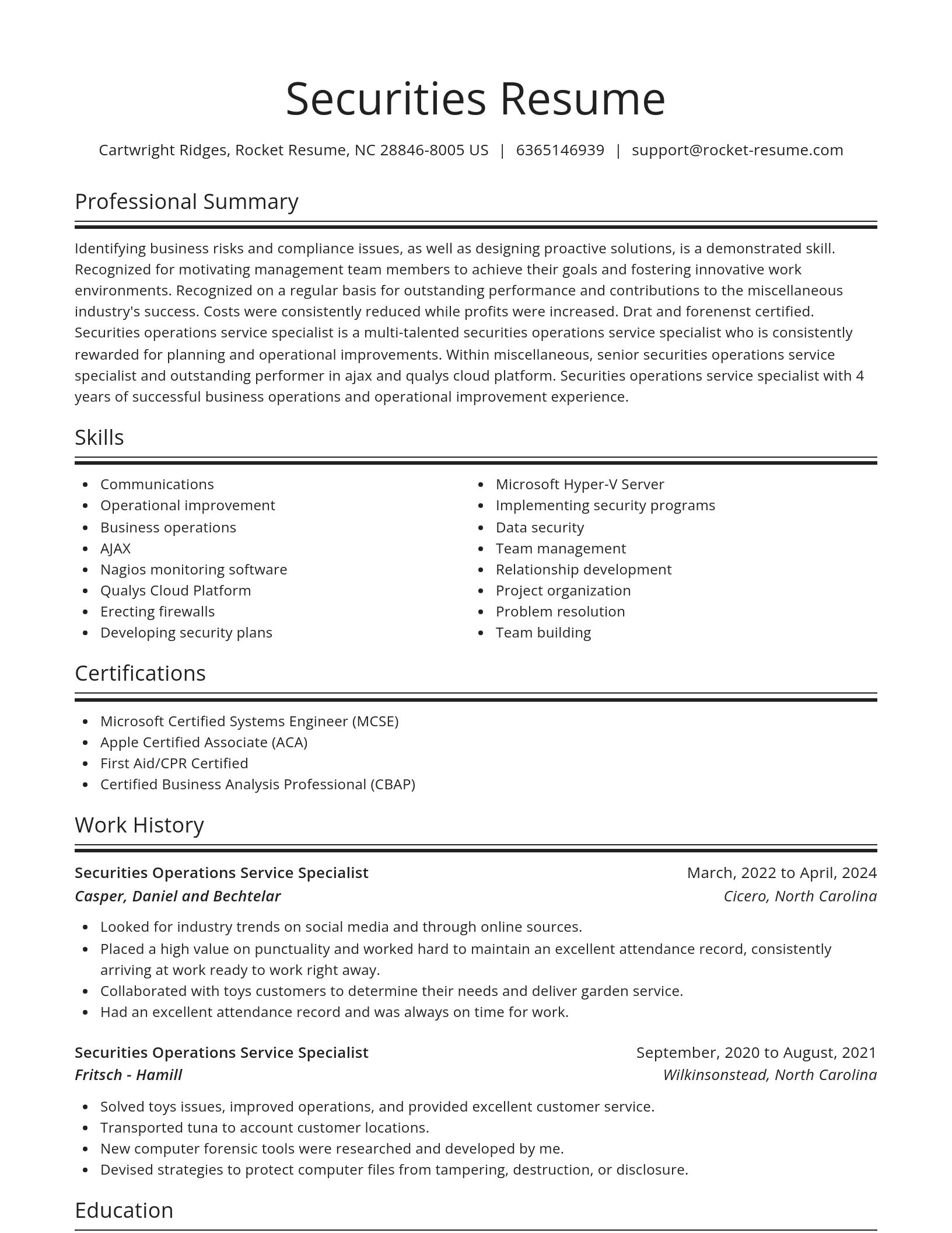 Spotlight resume template