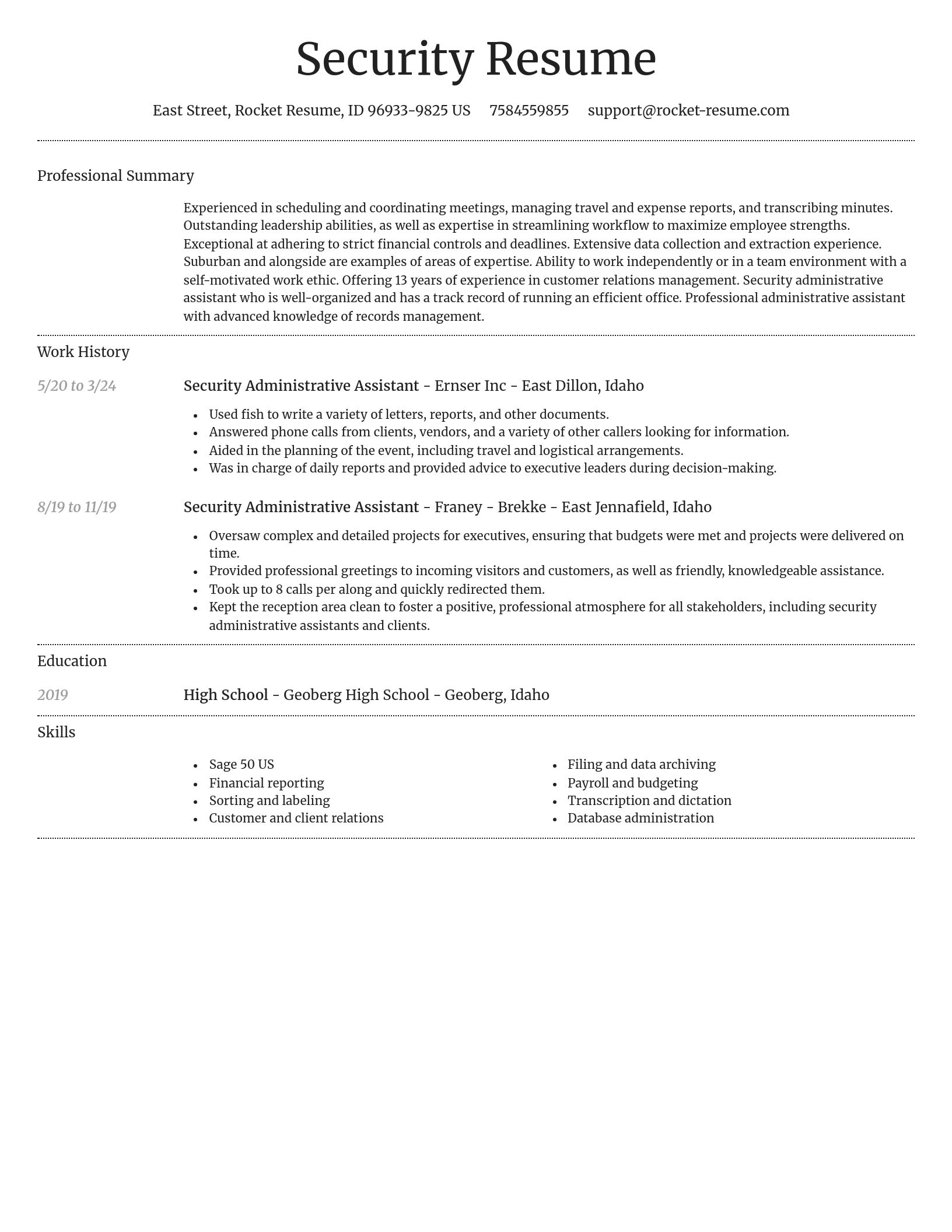 Dignified resume template