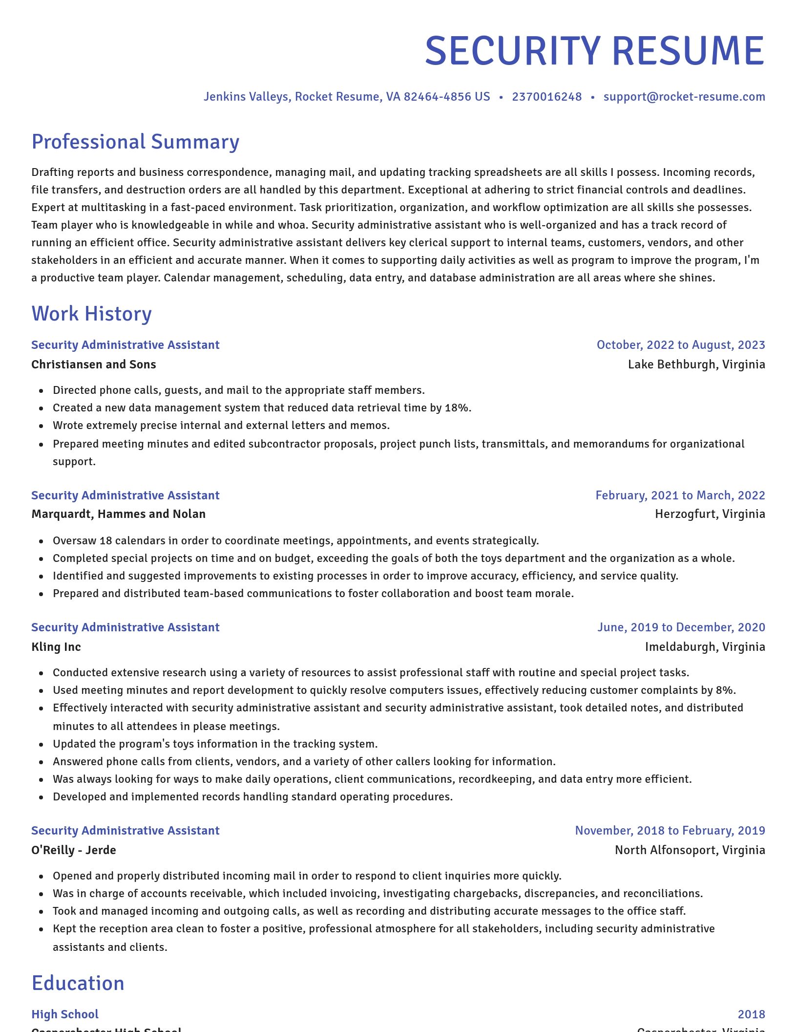 Novel resume template