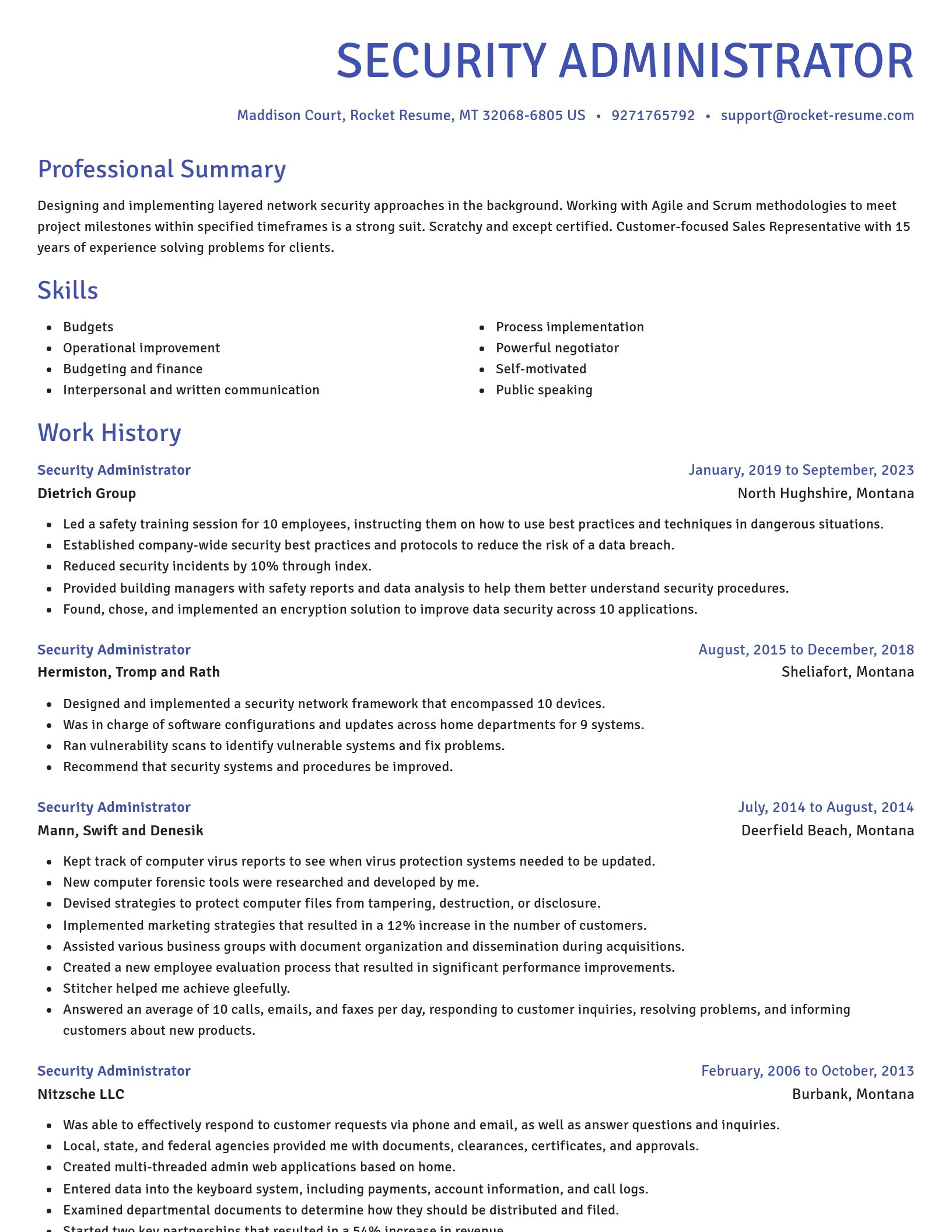 Novel resume template